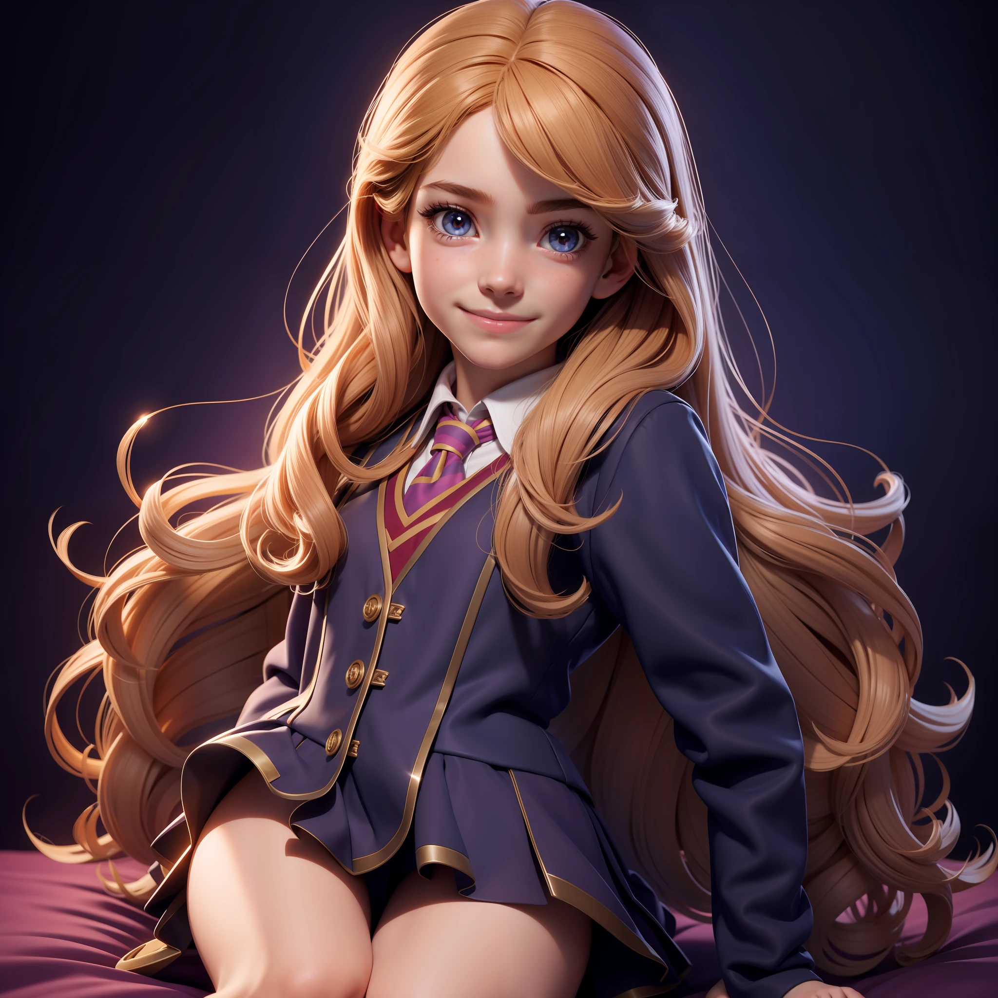 ***, 1girl, child, solo, Hermione Granger, full body, solo, school uniform, beautiful face highly detailed and eyes, beautiful skin, bed room, shiney solar lighting, ***, 1girl, child, solo, Hermione Granger, school uniform, beautiful skin, smile perfect anatomy, shiney solar lighting