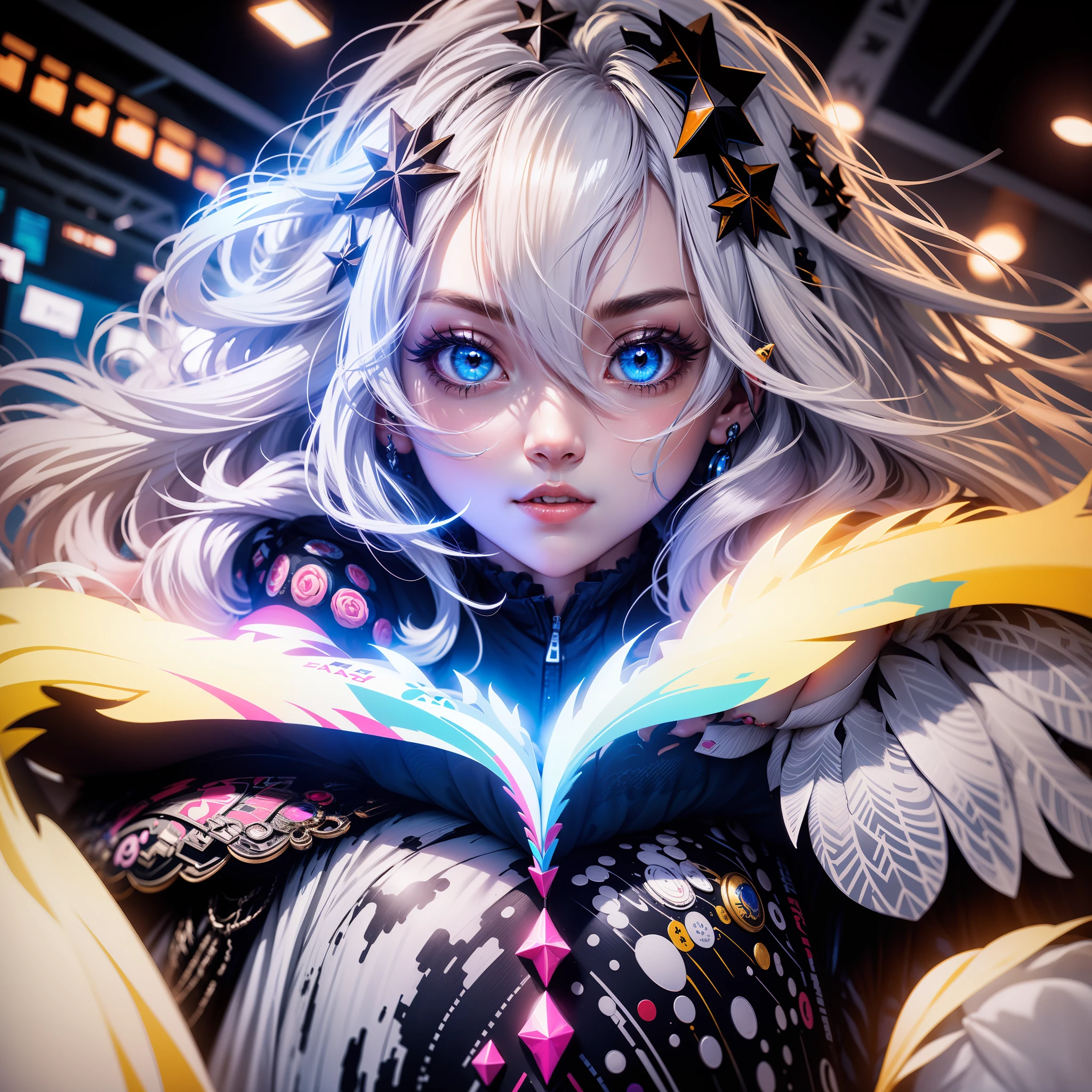 white color hair,Esports girls,cherubic,