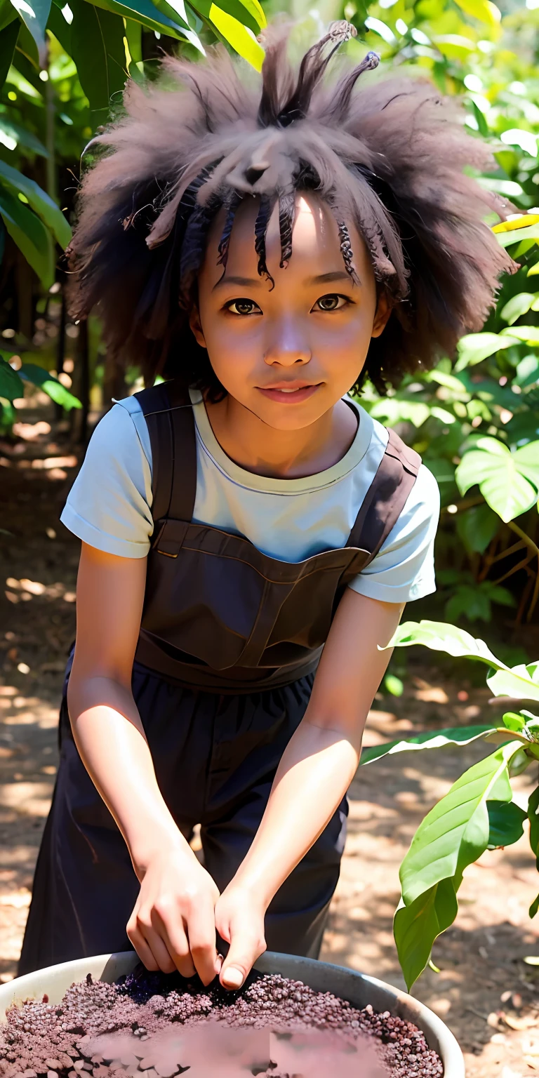 afro,Pick coffee beans by hand