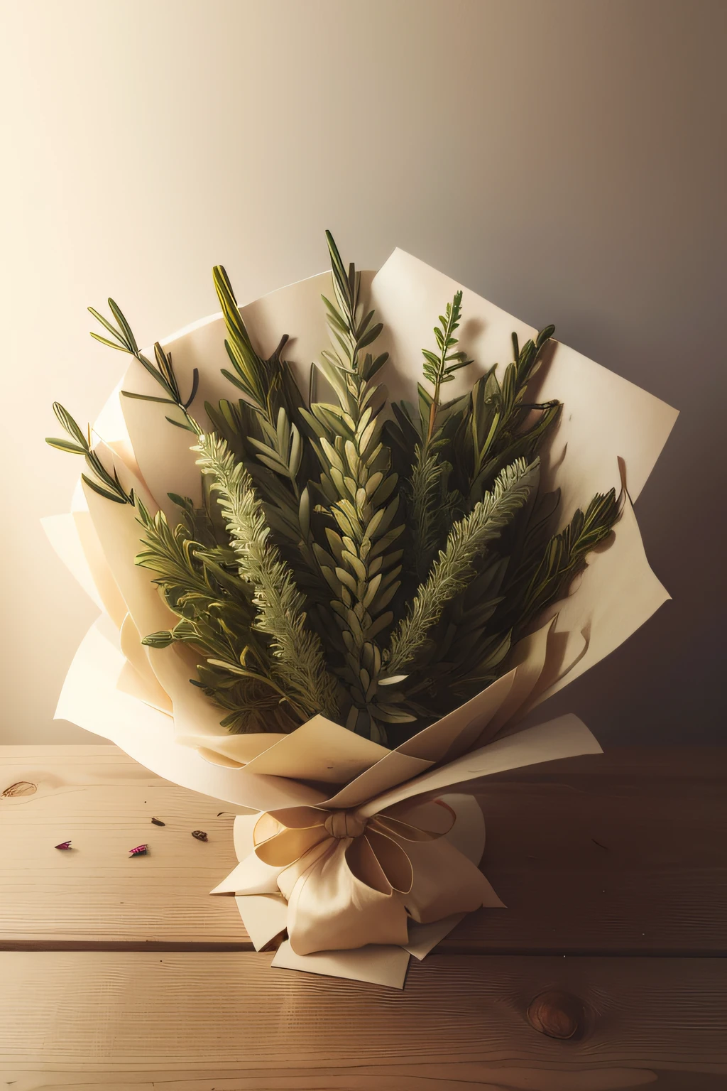 bouquet with rosemary, olive branch and rosemary