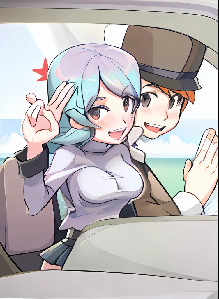 Two people in the car