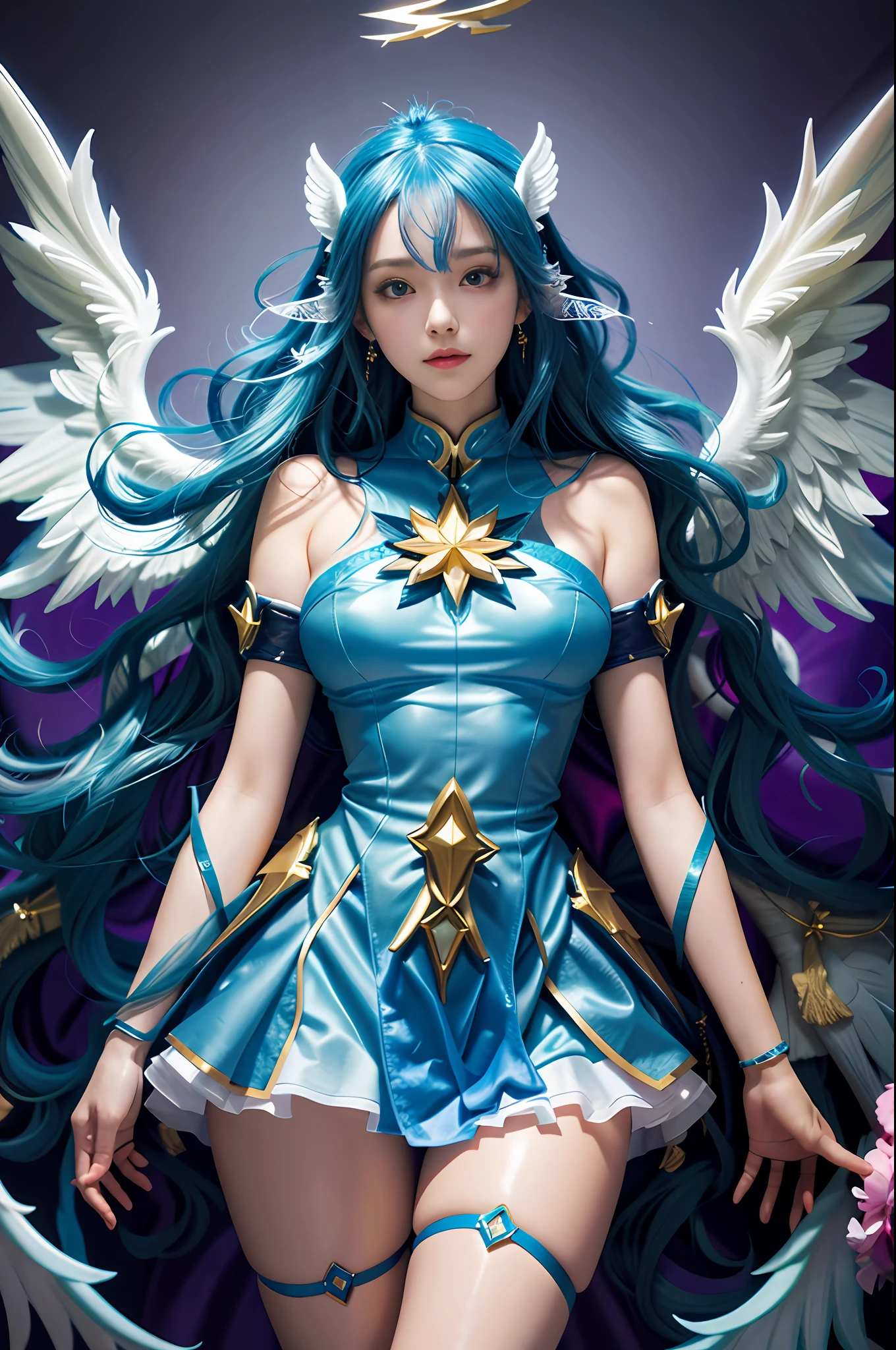 Anime - style image of a woman with blue hair and angel wings, Extremely detailed Artgerm, Art germ on ArtStation Pixiv, ! Dream art germ, Portrait Chevaliers du Zodiaque Fille, Art germ. anime illustration, Artgerm Plat, artgerm and rossdraws, art-style, IG model | Art germ
