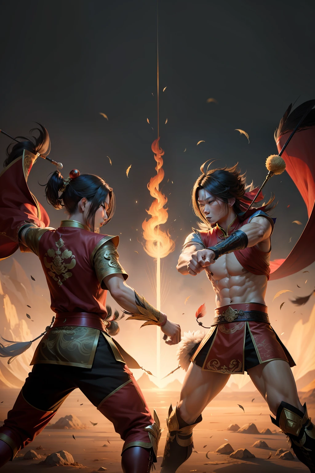 Chinese style Wusong official feather duel battlefield male