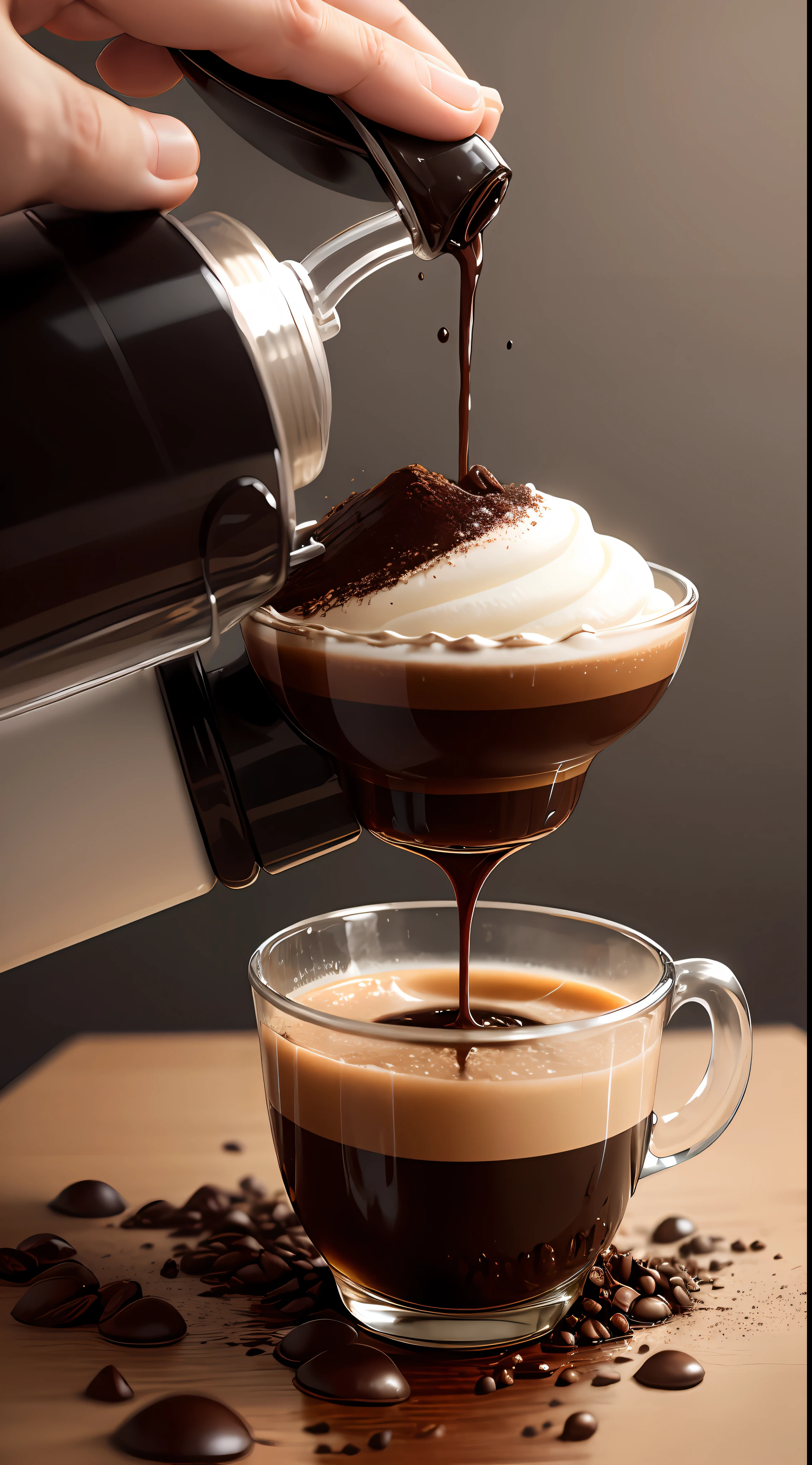 Pouring expresso