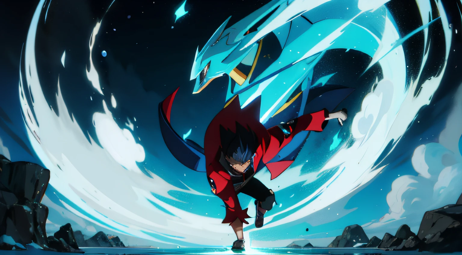 A male Pokémon trainer with a powerful aura