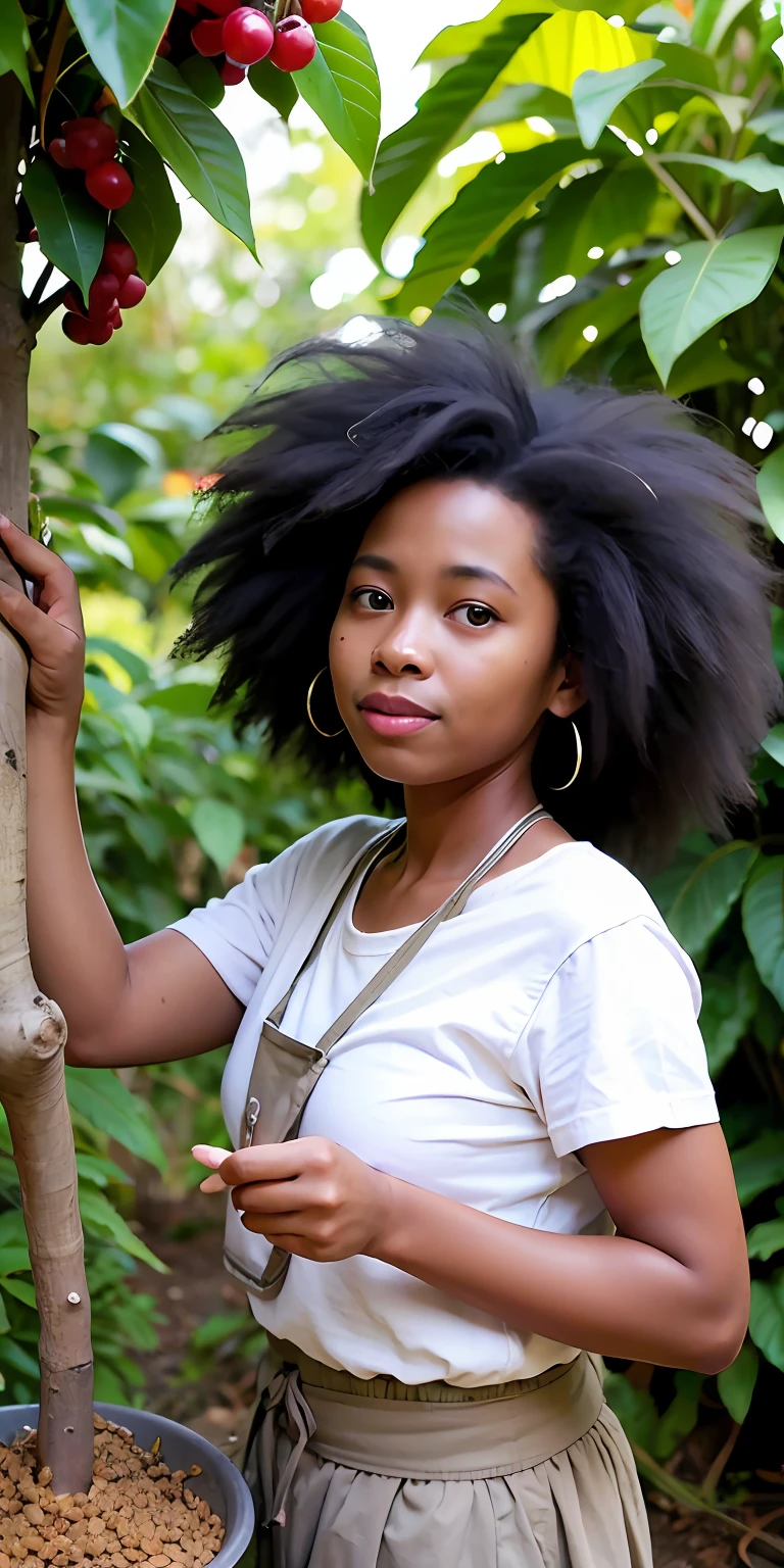 afro,Pick coffee beans by hand