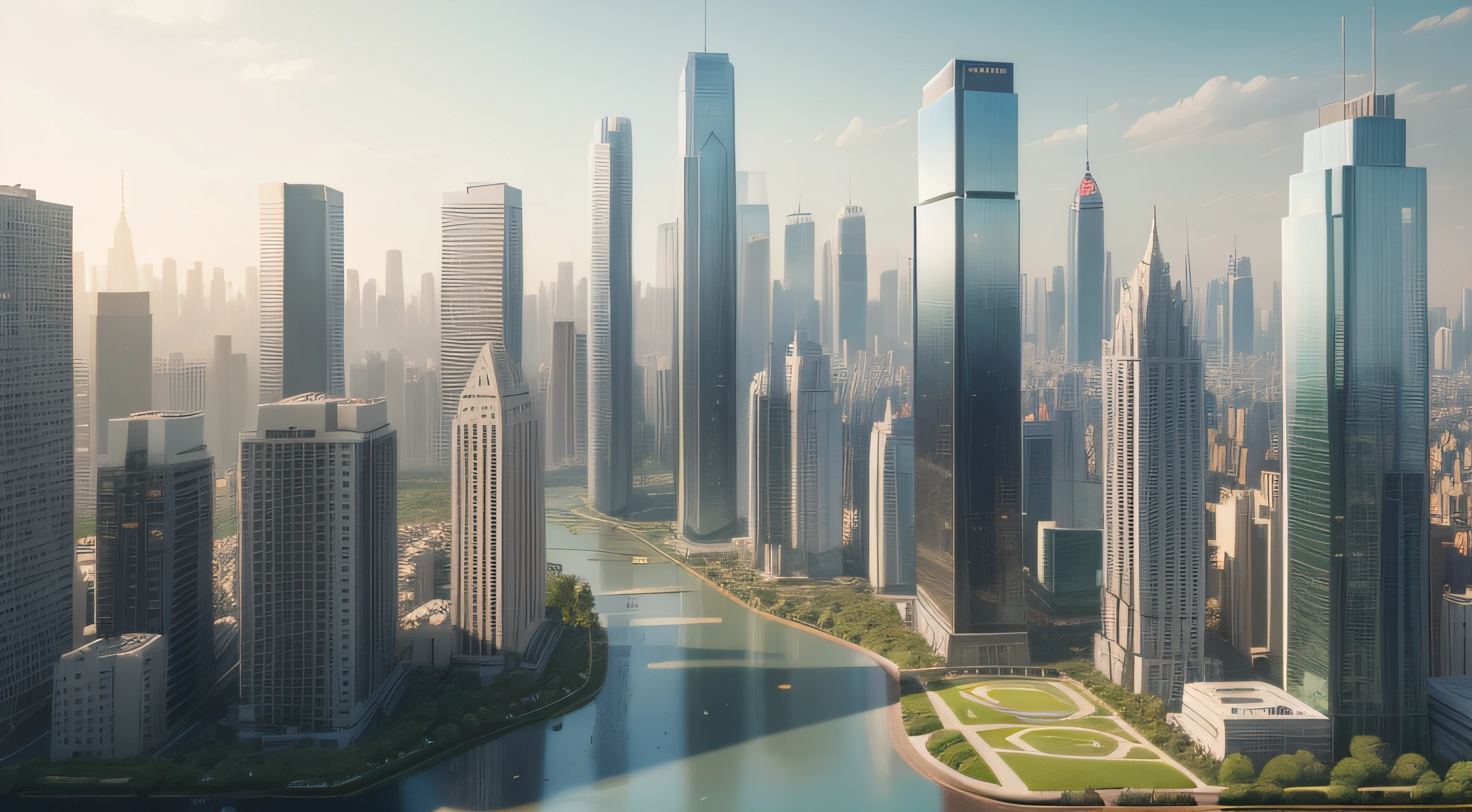 ("Sustainable modern city:1.2,metropolis:1.1,skyline:1.1,park:0.9")+("dense:1.1,high-rise:1.2,skyscrapers:1.2,architecture:1.1,urban landscape:1.1")+("amidst:1.1,green:1.1,park:1.1")