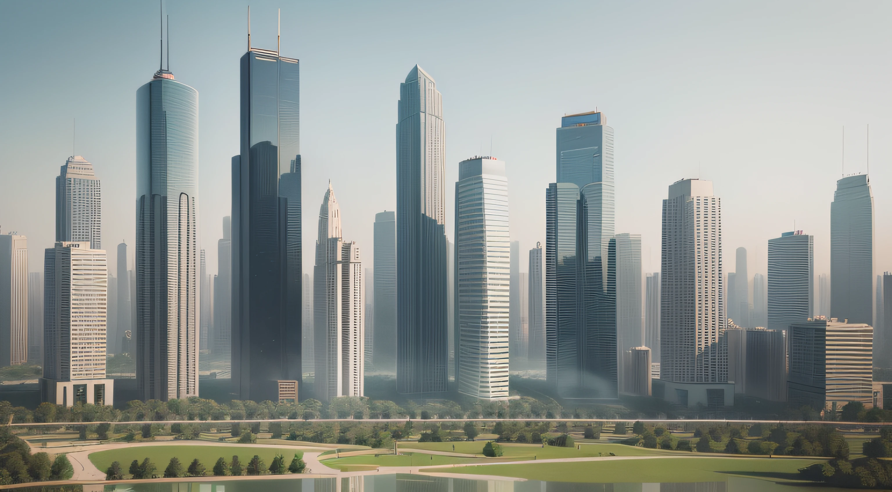("Sustainable modern city:1.2,metropolis:1.1,skyline:1.1,park:0.9")+("dense:1.1,high-rise:1.2,skyscrapers:1.2,architecture:1.1,urban landscape:1.1")+("amidst:1.1,green:1.1,park:1.1")