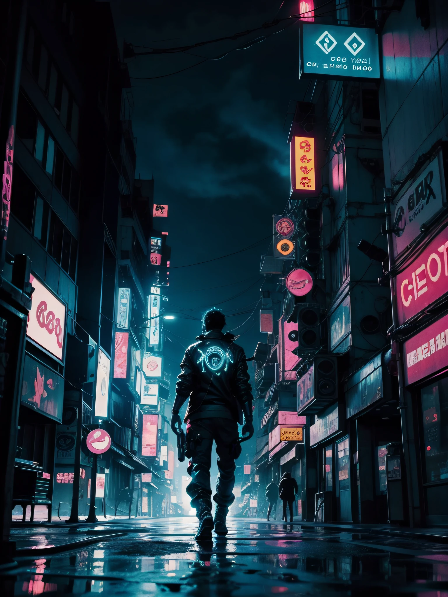 mundo psicodelico, ghostly effects, neon, cyberpunk crazy,
