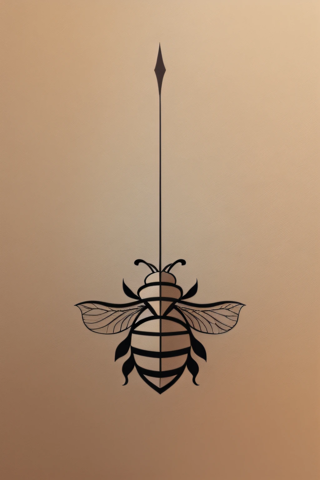 desenho de abelha minimalista com grandes asas em linhas