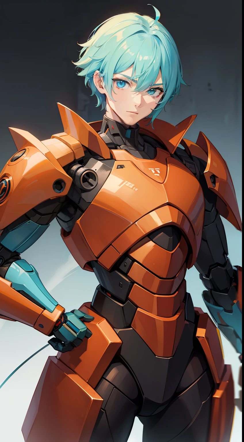 Young guy, short blonde hair, Cyan eyes, Autobot's red armor, Masterpiece, hiquality