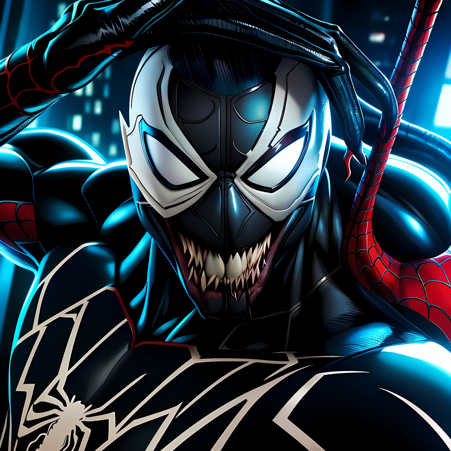Venom Spider-Man Black，4K quality。
