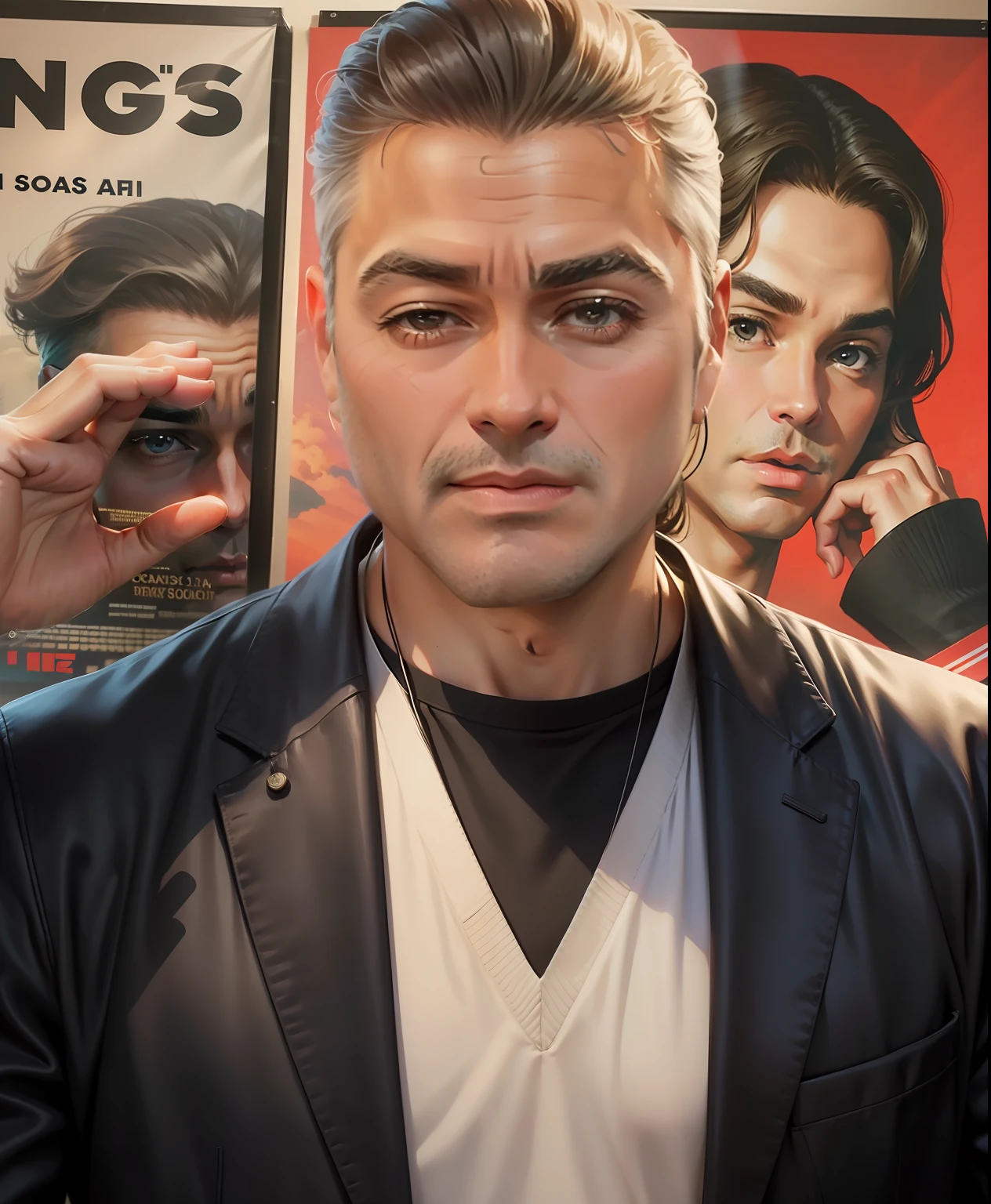 George Clooney、on a young、George Clooney in his youth、Ocean's 11 Poster、the wind、George Clooney poster