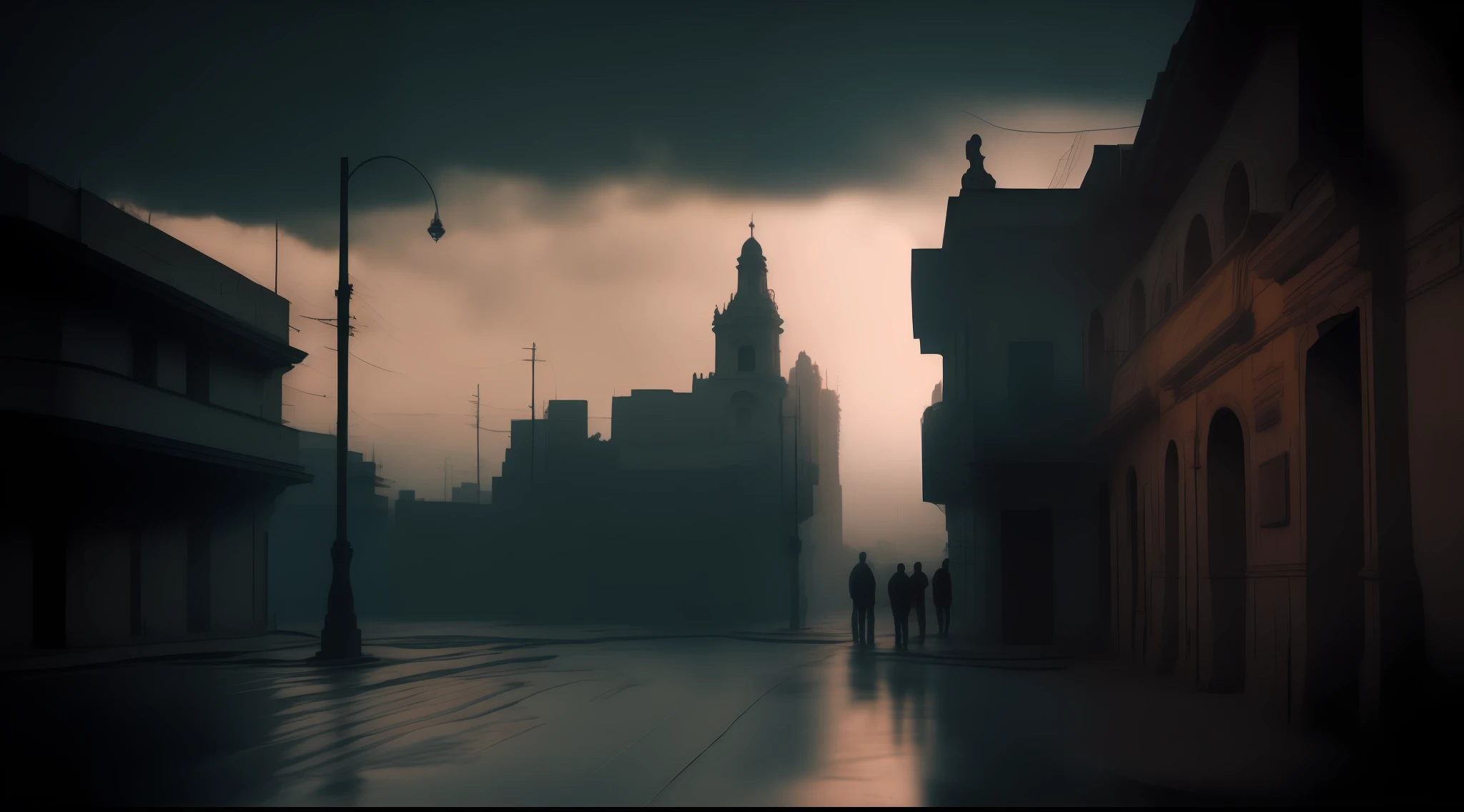 Un misterio, Dark and temperamental photography, Film Photography, Espacio liminal, nubes oscuras, Un objeto misterioso, calle en centro historico de Lima, Peru, Dark cinematic emptiness in the style of Floria Sigismondi and Matt Mahurin, Ultradetallado, realista, high resolusion, 4k, 8k, UHD, HDR, Detalles intrincados, foto detallada, film still