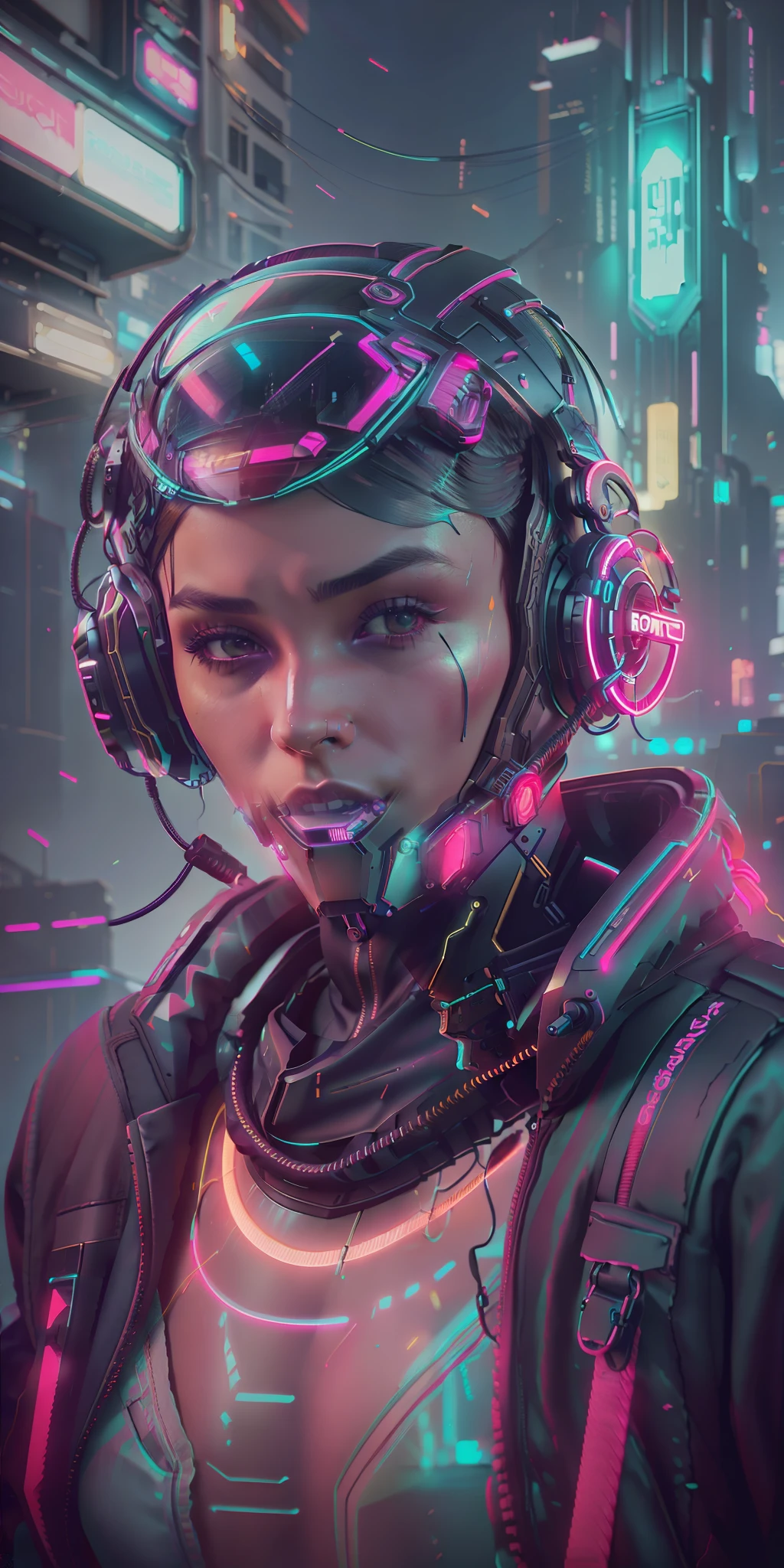 (obra-prima, foto de corpo inteiro, intrinsic raw photography)Cyberpunk citizen in Oversize techwear, usando um capacete preto estilo astro daftpunk, detalhes de luz neon verde, intrincado, futurista, nitidez, pose ramdom, cyberpunk city, luzes de neon de rua, foto insta, foto do ano, octane render, substance, maya 3d, cinema4d, artstation trending, devian art trend,