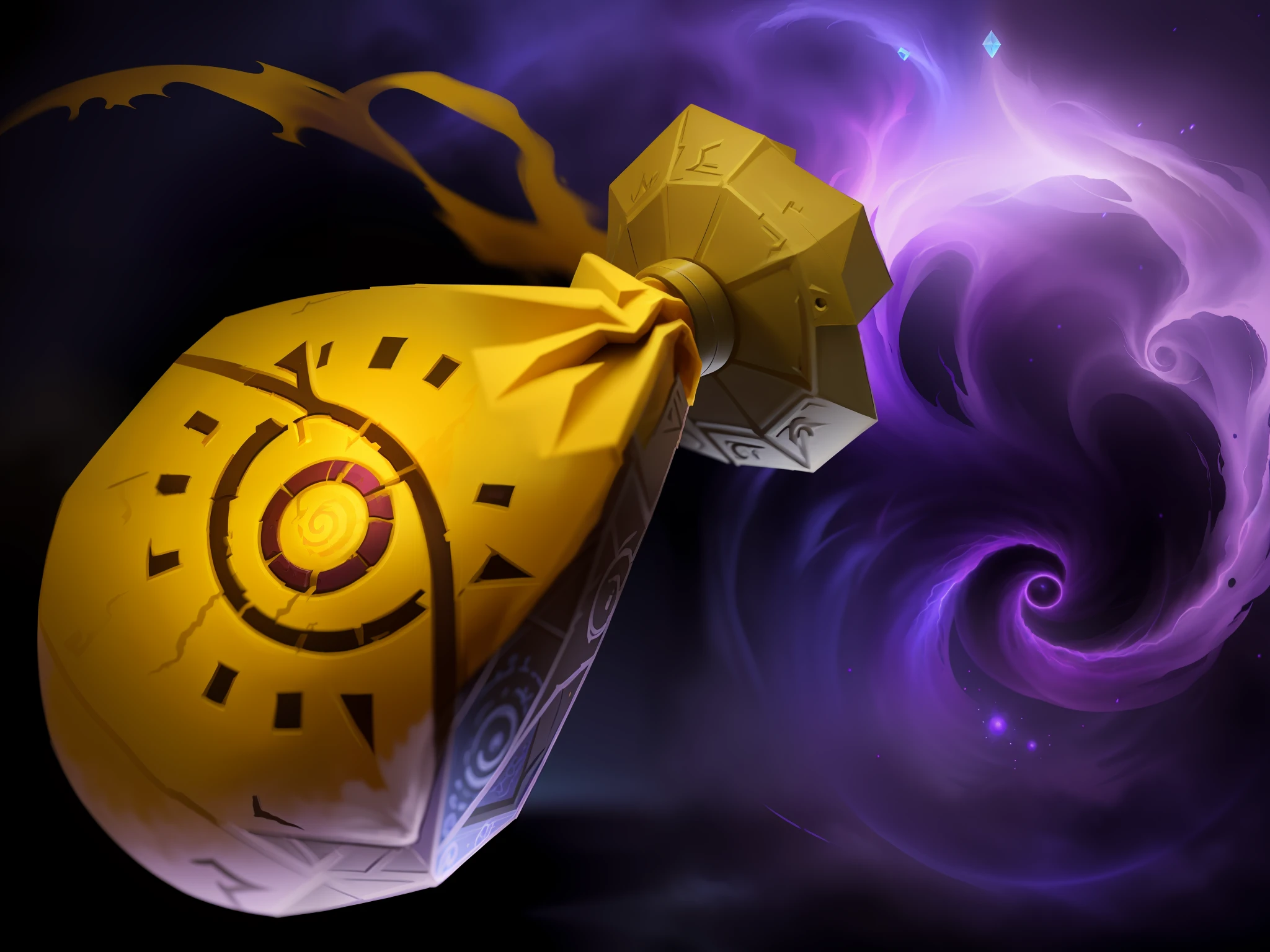 There is a bag,It is painted yellow by the sun, artifact dota2, from league of legends, giant eye magic spell, mana flowing around it, from hearthstone, painting of one health potion, cherenkov radiation, world of warcraft spell icon, D & d beholder, beholder, antimage, purple fire powers fire swirling, concept art magical highlight
