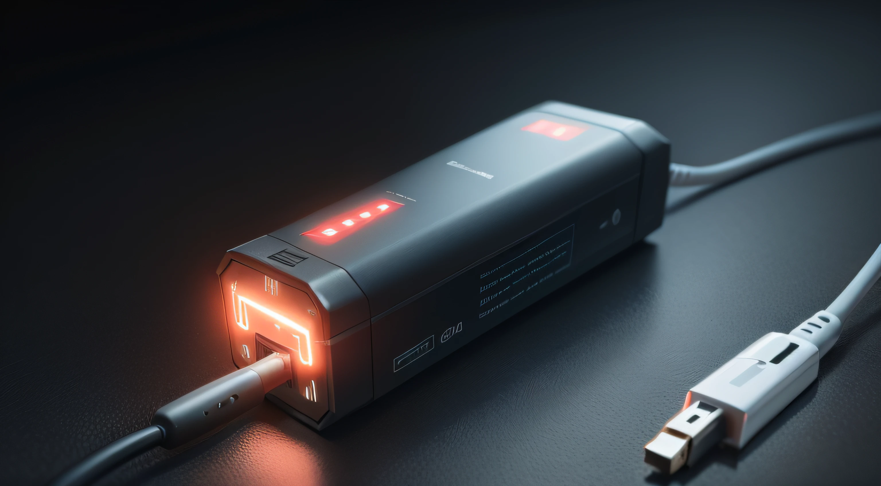 Technology battery high power electric energy with a connected charging cable