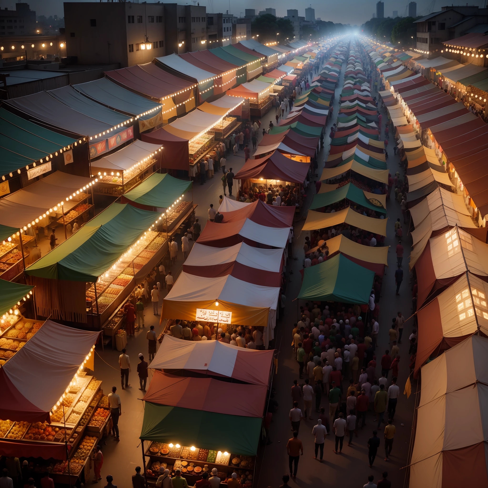 Ramadan, iftar market, puran dhaka bangladesh, crowded of people, cinematic, 4k, ltra realstic