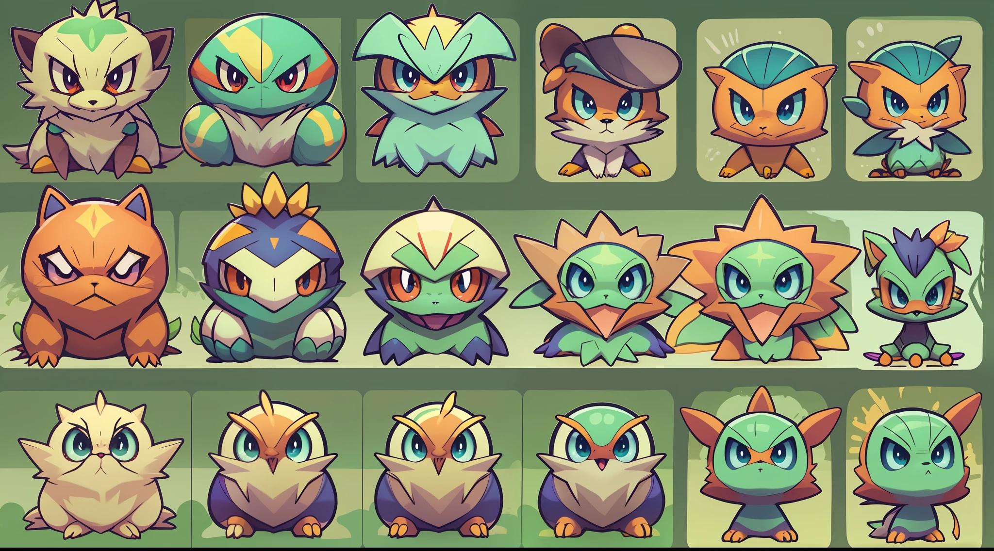 create a new style of Pokémon monster character, solo character,