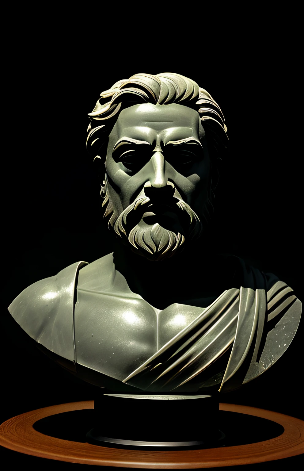 an old Greek philosopher wise strong stoic made with black stone, estilo de escultura de Giovanni Strazza, profundidade de foco bokesharp, sombras, mistborn, nevoeiro, muito alto detalhado, cinematic lighthing, Kinematic, alto detalhado, ultra detalhado, Highlight lighting, cores muito divinas, realista, 8k, HDR