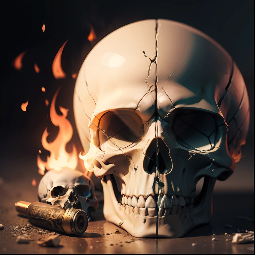 Skull heroin fire