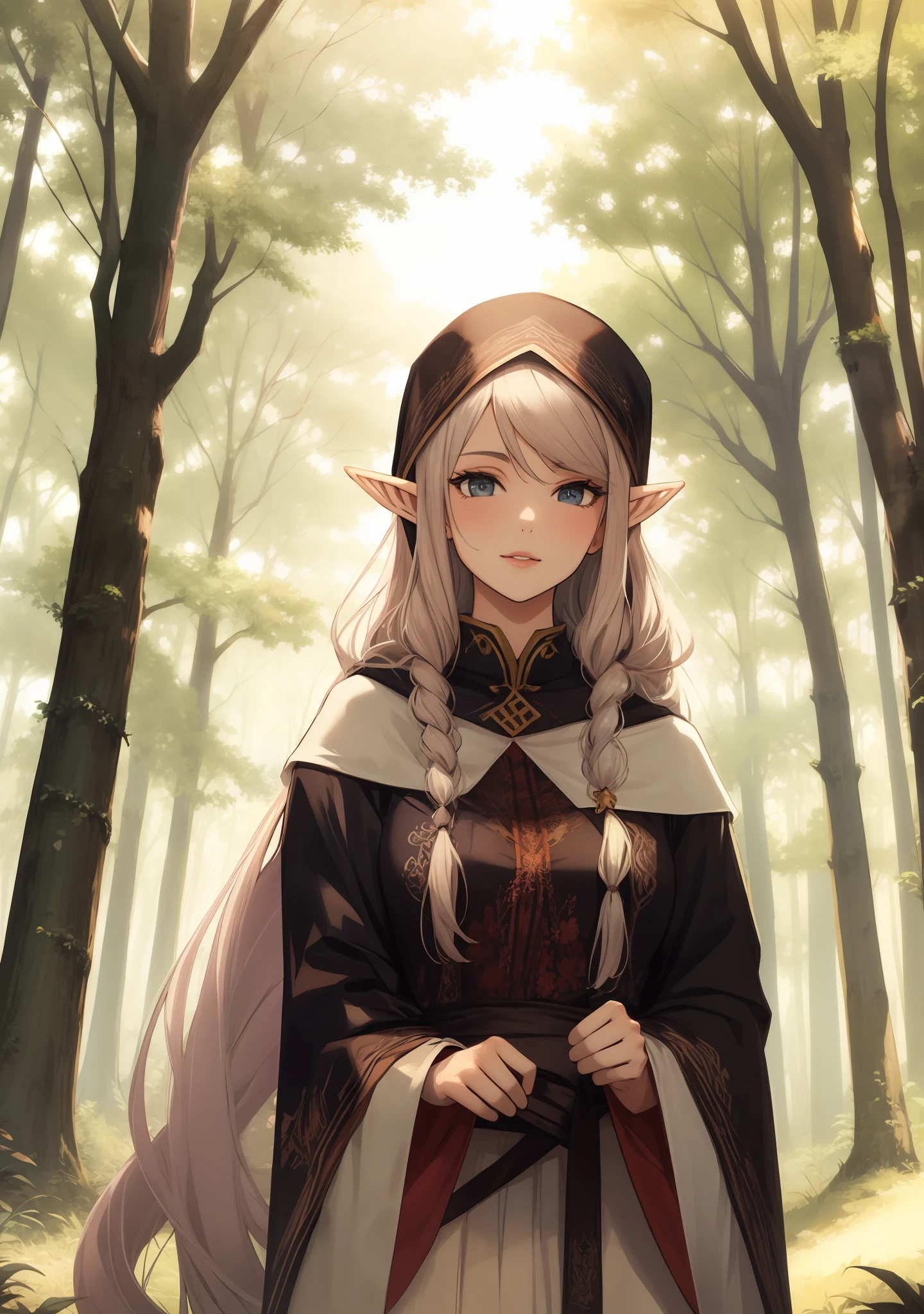 Beautiful elves in a forest