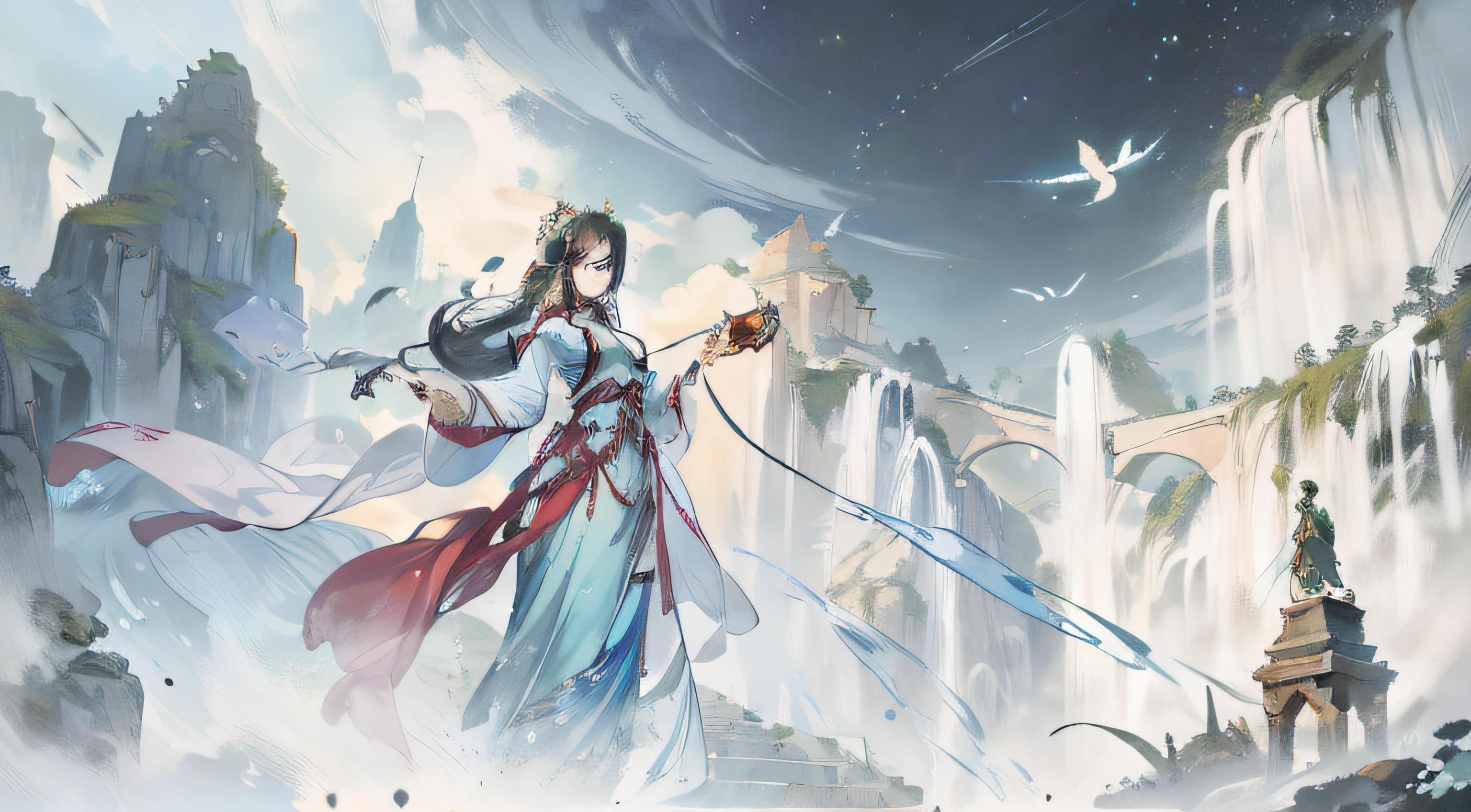 Lifelike murals,celestial gardens,immortal,woman,A lot of immortals,arcadia