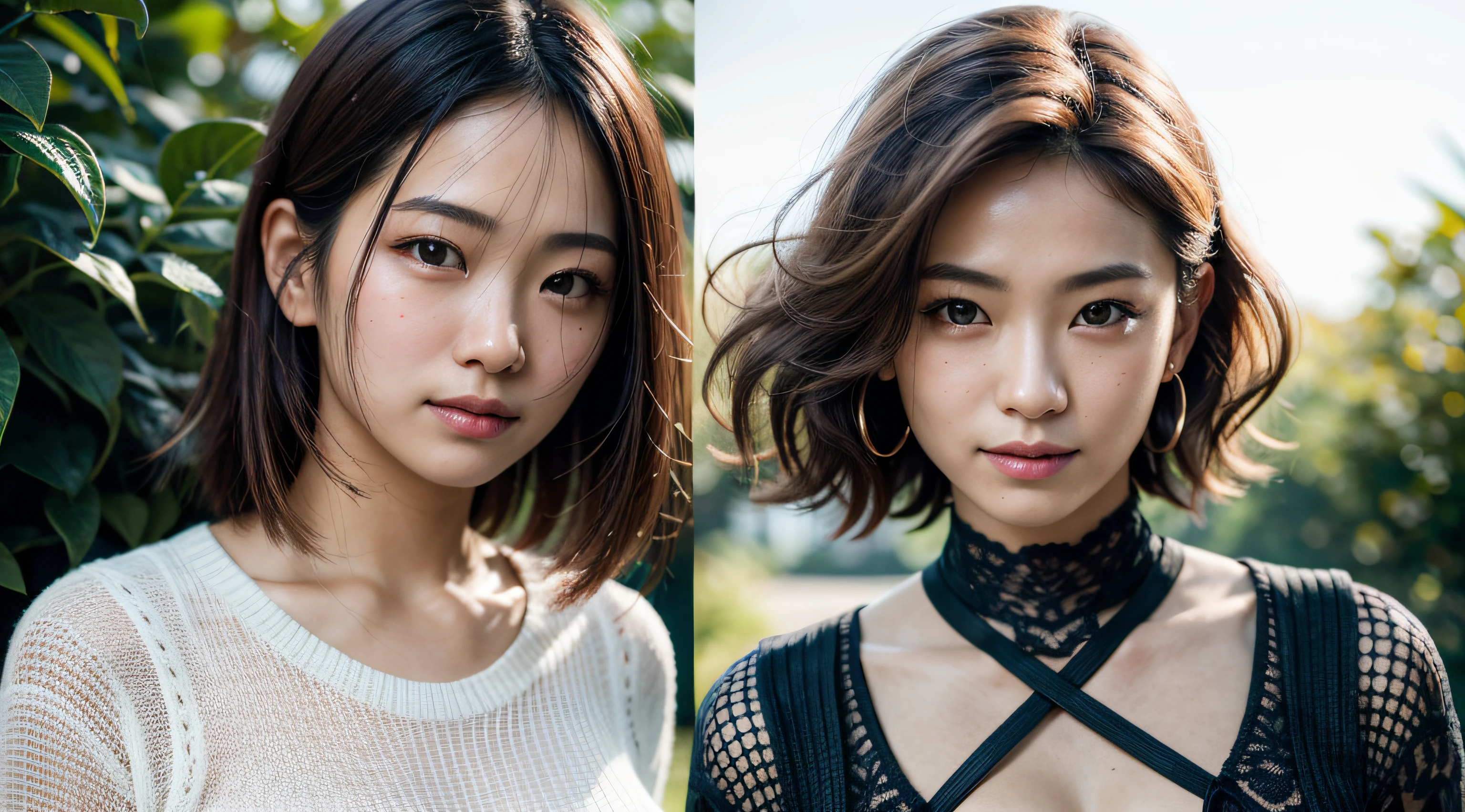 (realistic:1.3), finely detailed, quality, rembrandt lighting, (masterpiece:1.2), (photorealistic:1.2), (best quality), (detailed skin:1.3), (intricate details), dramatic, ray tracing, 1girl, japanese girl, 21 years old, detailed skin texture, (blush:0.5), (goosebumps:0.5), subsurface tering, smiling, medium breaort hair curls, parted bangs, hair between eyes, sweater dress, okawaii koto, hand own mouth, close up portrait shot, (bright sunny day),