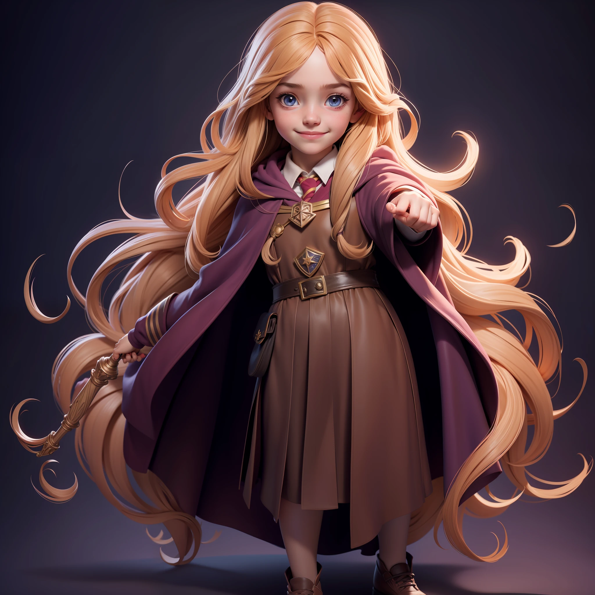 ***, 1girl, child, solo, Hermione Granger, full body, wand in one hand, solo, robe, beautiful face highly detailed and eyes, beautiful skin, hogwarts, wand ***, 1girl, child, solo, Hermione Granger, school uniform, beautiful skin, smile perfect anatomy, wand