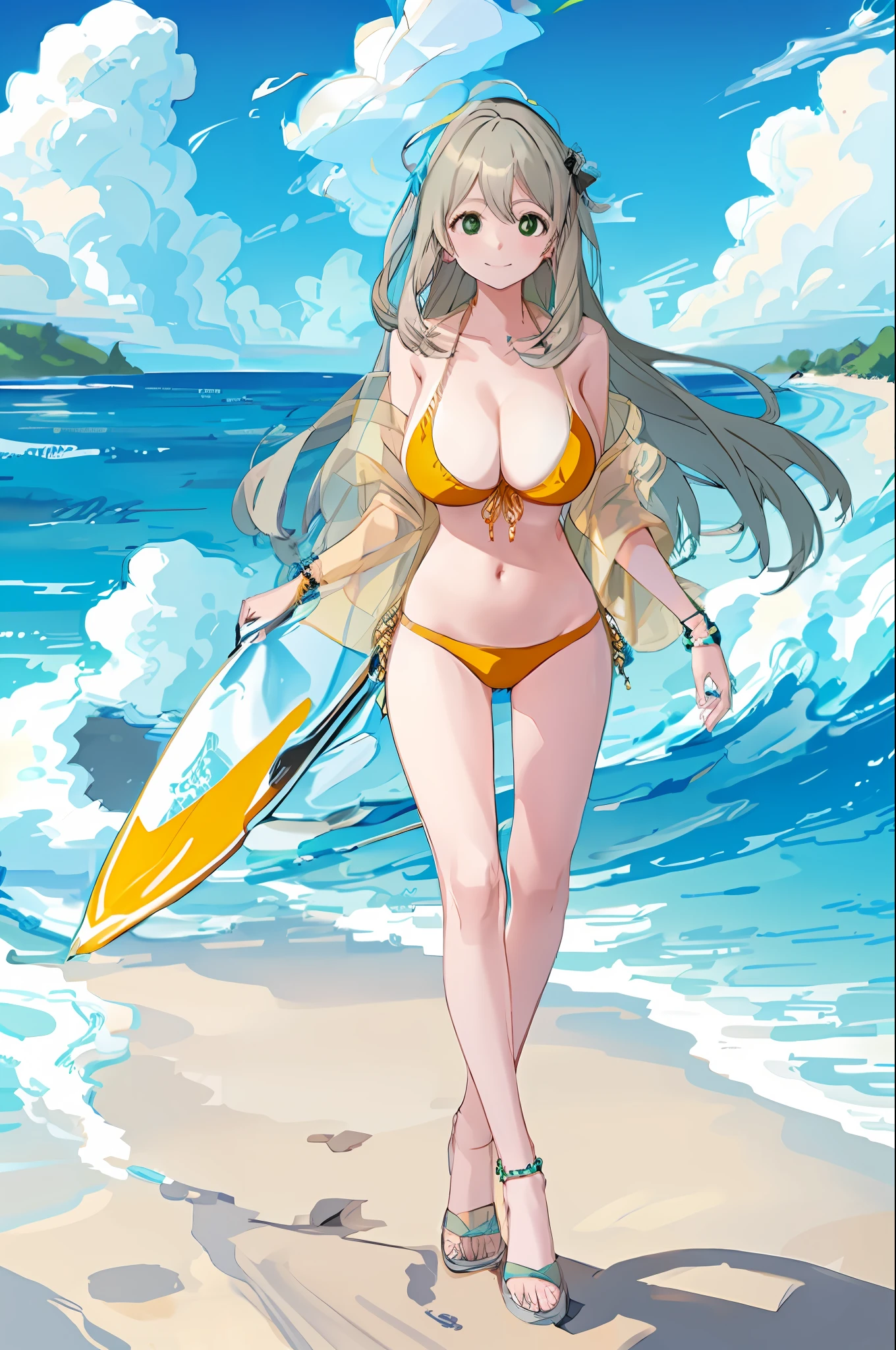 Full body beauty big breasts bikini beach