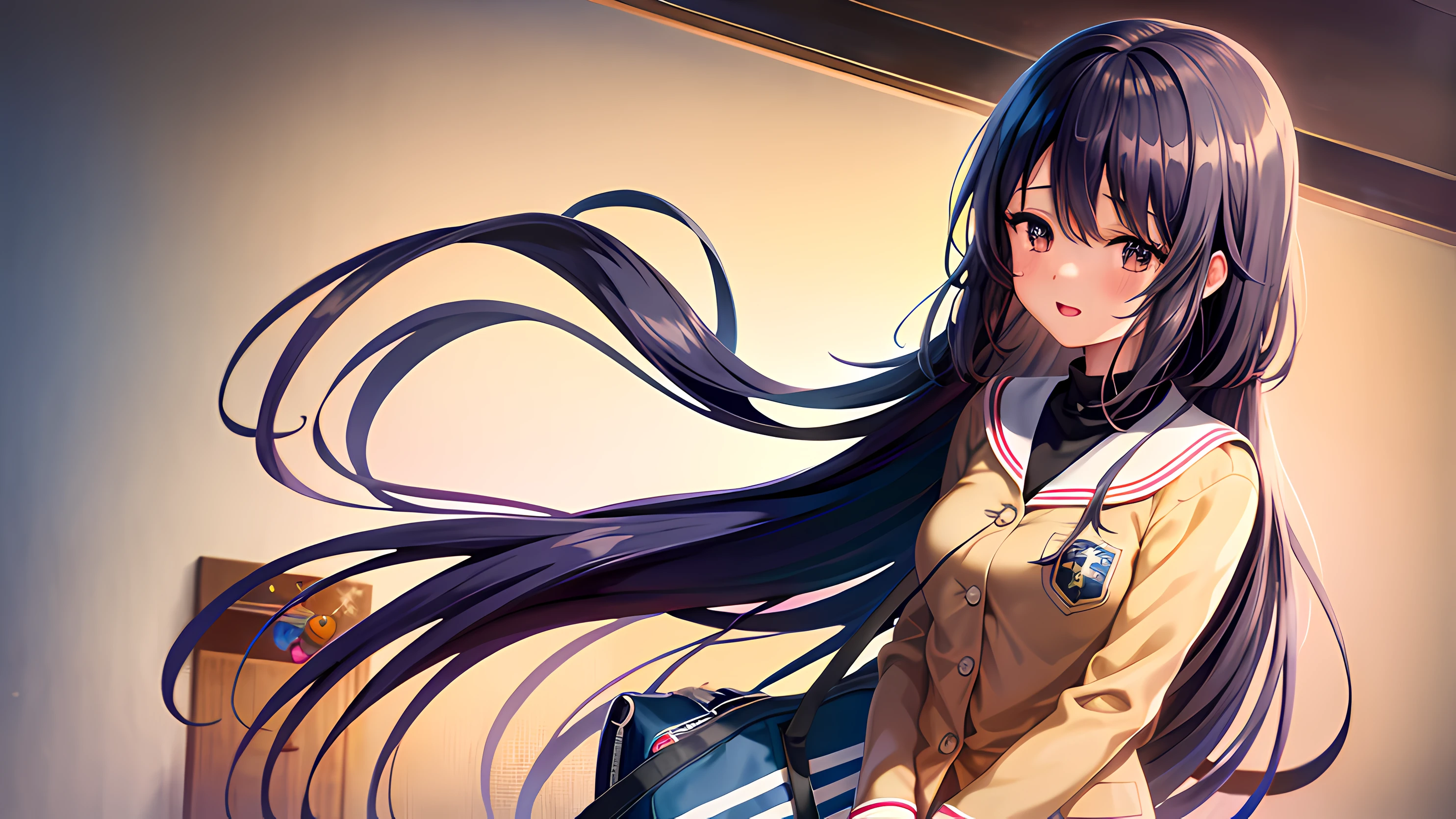 anime girl with long black hair holding a cell phone in her hand, shikamimi, Realistic Schoolgirl, nagatoro, visual novel cg, anime moe art style, closeup Iwakura Lain, beautiful anime high school girl, iwakura lain, Smooth Anime CG Art, Ecchi anime style, Gapmoe Yandere, Anime Best Girl
