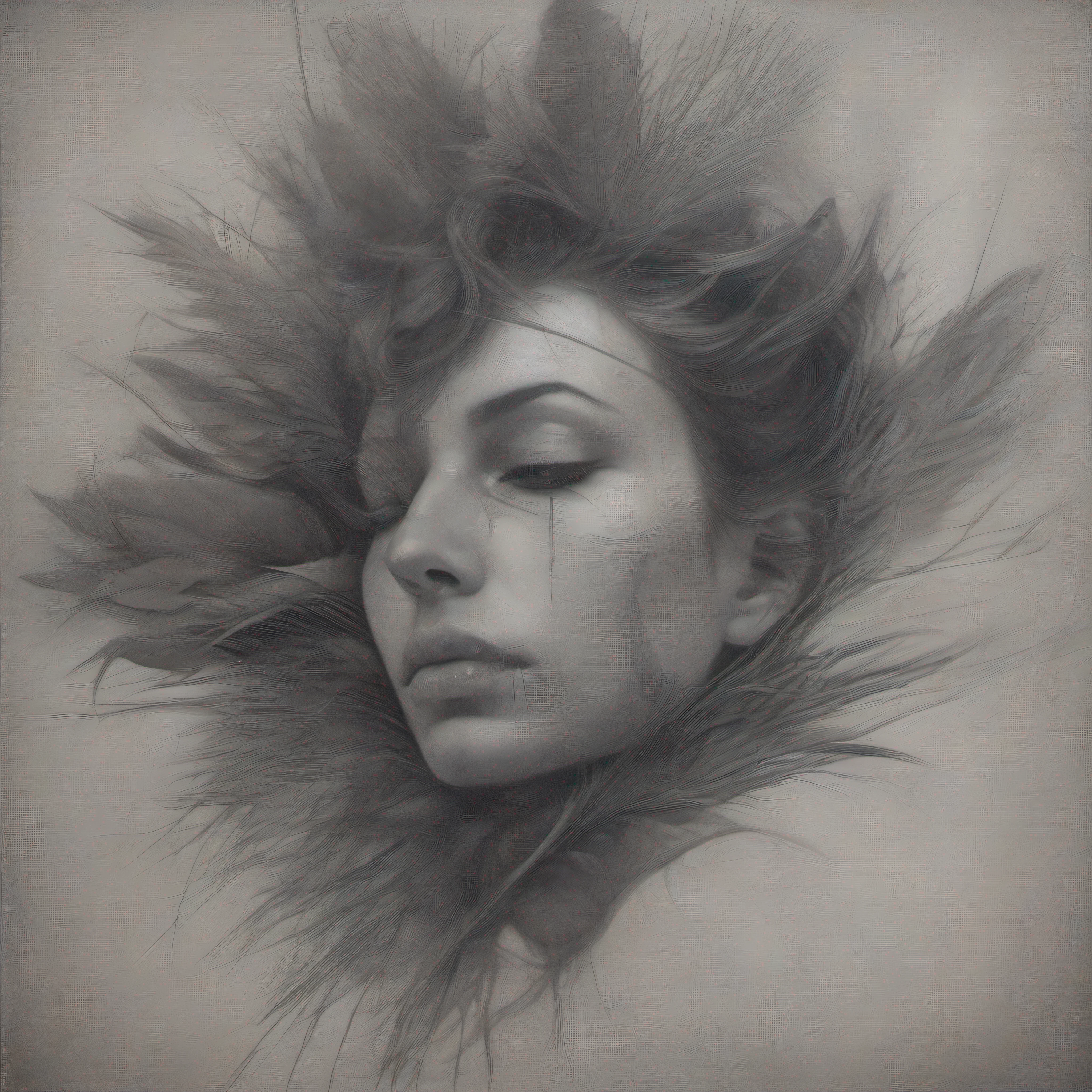Face up, untouched Craving for some healing Take off better than the rest Game's up, it's too much,((low key))((experimental photo))((realistic))((solid grey background))((old engraving print))