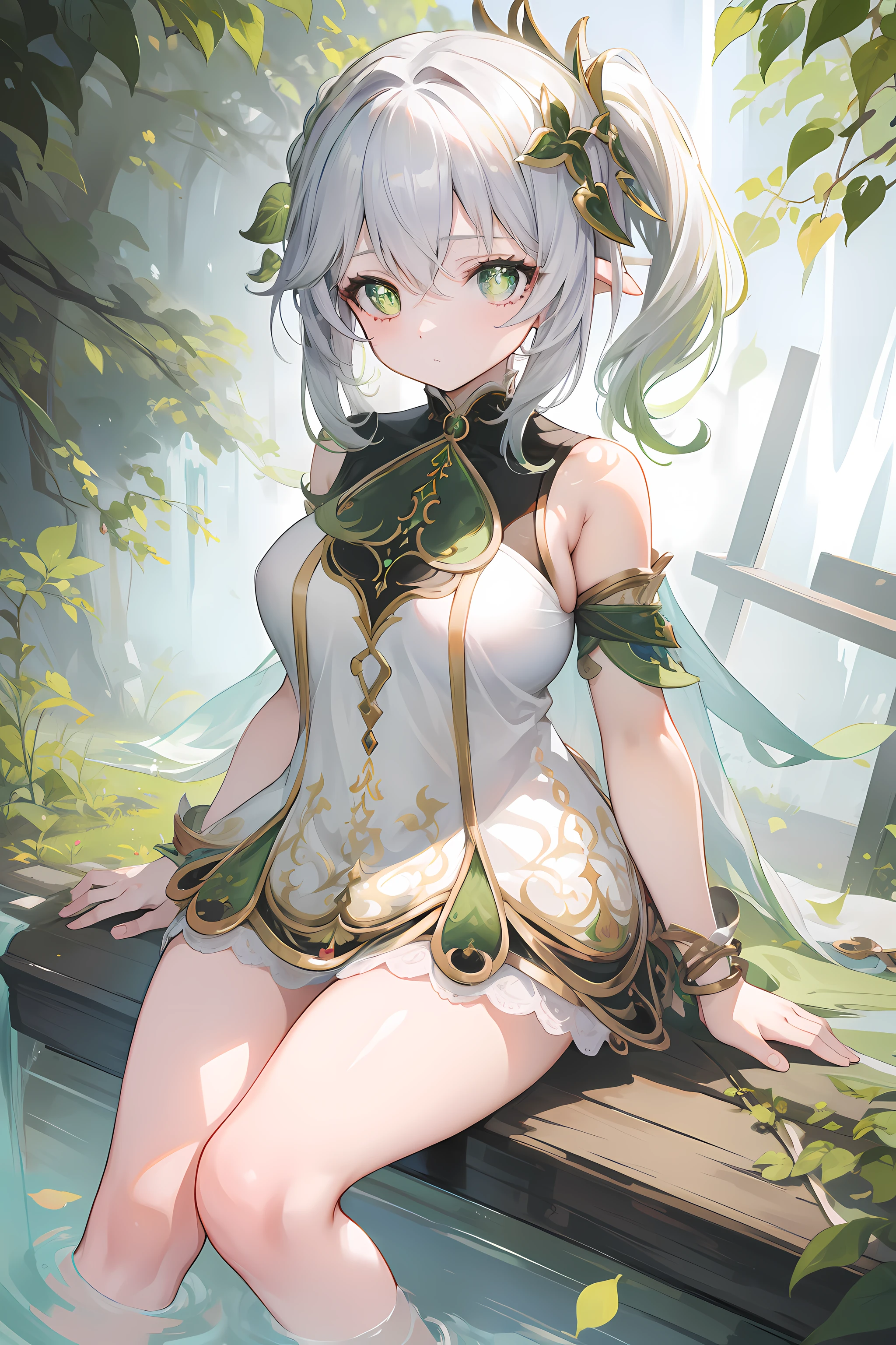 (masterpiece),best quality, expressive eyes, perfect face, 1girl,
big breast, H-cup, good breast, beautiful, gorgeous,anime,girl,lora, floating clothes,w sitting, w sitting on ground, legs on ground, short hair, yellow eyes, leaf hair ornament,red shirt,skirt,long sleeves,curtain chest ,hands on hips, hands on waist,nahidarnd,
nahidadef,