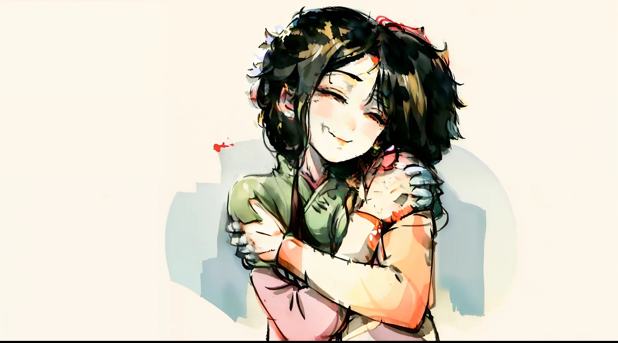 An image that shows a person smiling and hugging themselves, symbolizing the practice of self-love. This represents how loving habitually brings inner benefits, How to improve emotional health, decreased stress, Anxiety and depression.