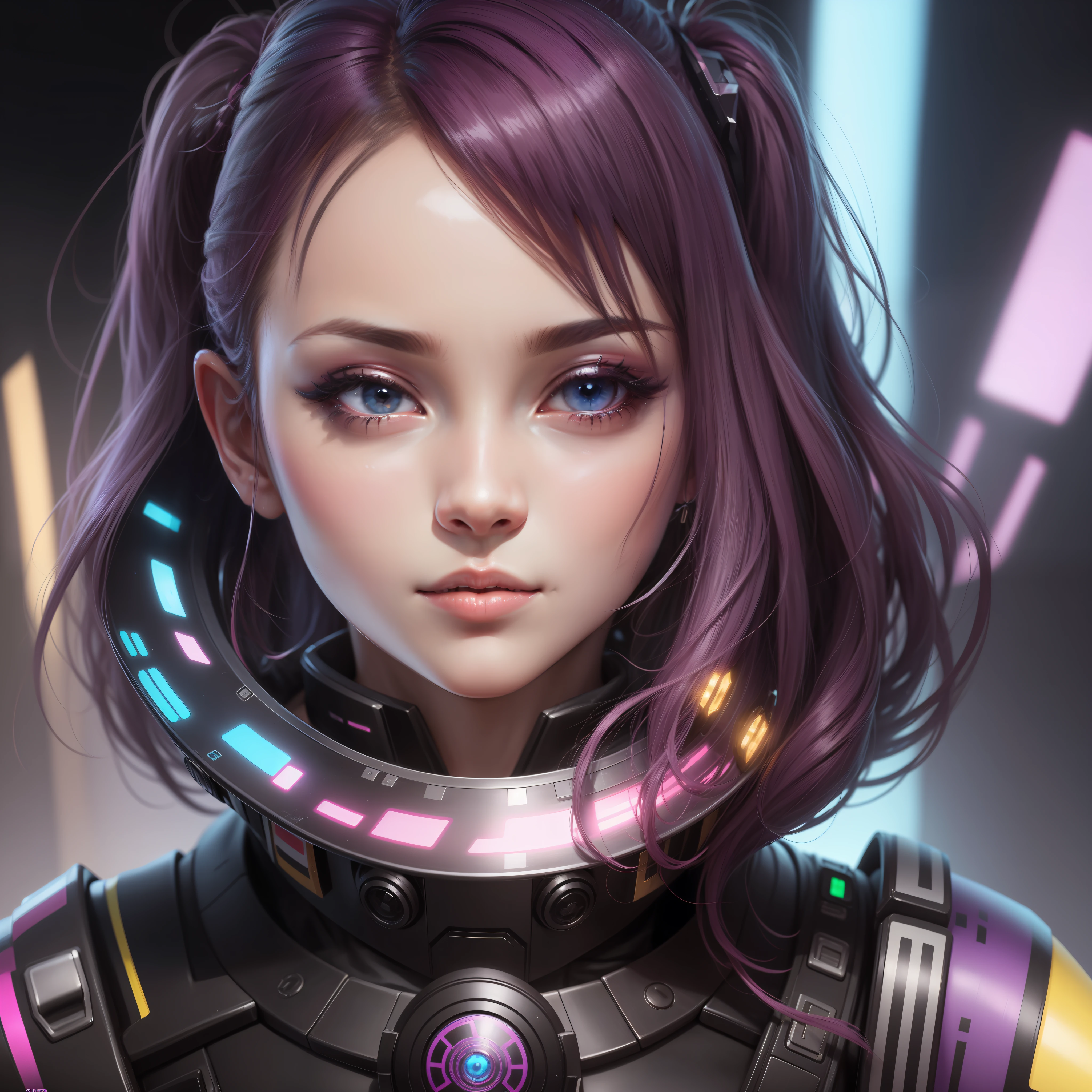 Portrait Profile picture, rainbow cyberpunk dress up Sci-Fi, cute Anime Japan 2d, Sharp focus 16k resolution Very sharp, Hyper detailed, 8k, Hyper realistic detail