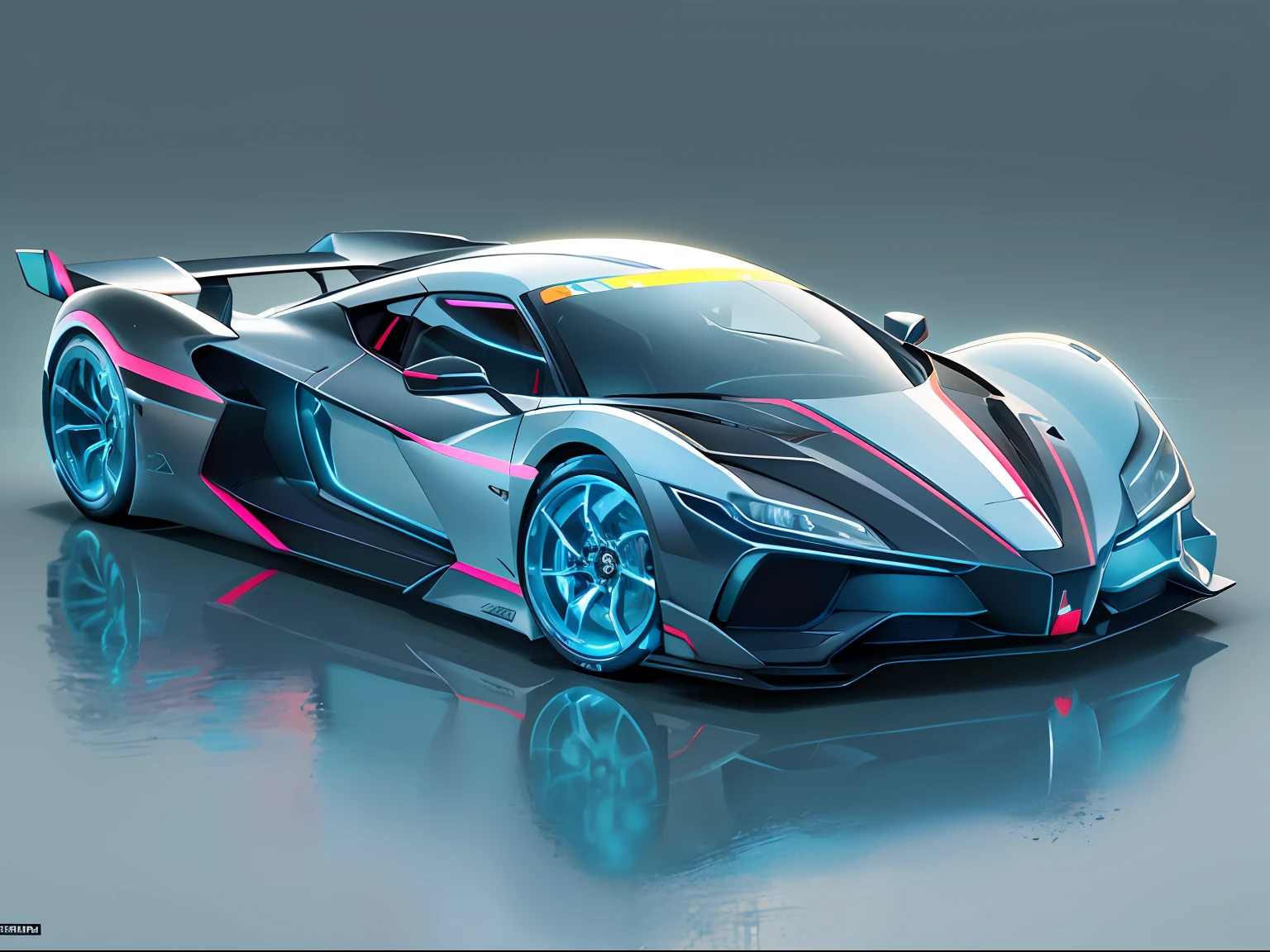(1 transparent supercar)，Color transparent plastic，cyber punk perssonage，industrial design，Smooth design feel，Sophisticated body structure，cleanness，(((Transparent visual impact)))，(((Brilliant neon lights)))，white backgrounid，ultra-realistic realism，hyper HD，high detal，best qualtiy，4K