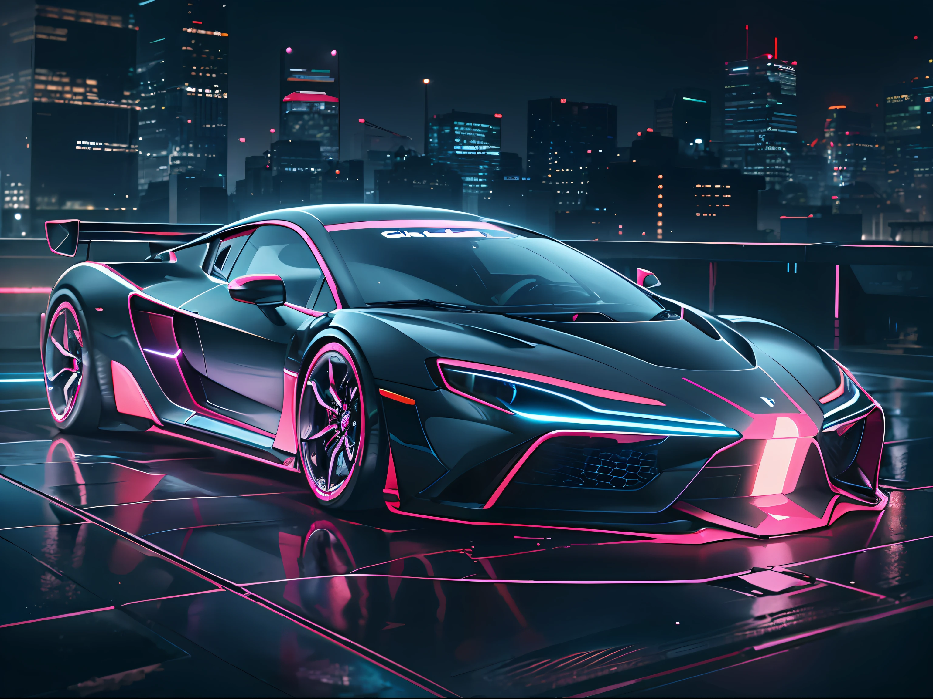 (1 transparent supercar)，Color transparent plastic，cyber punk perssonage，industrial design，Smooth design feel，Sophisticated body structure，cleanness，(((Transparent visual impact)))，(((Brilliant neon lights)))，white backgrounid，ultra-realistic realism，hyper HD，high detal，best qualtiy，4K