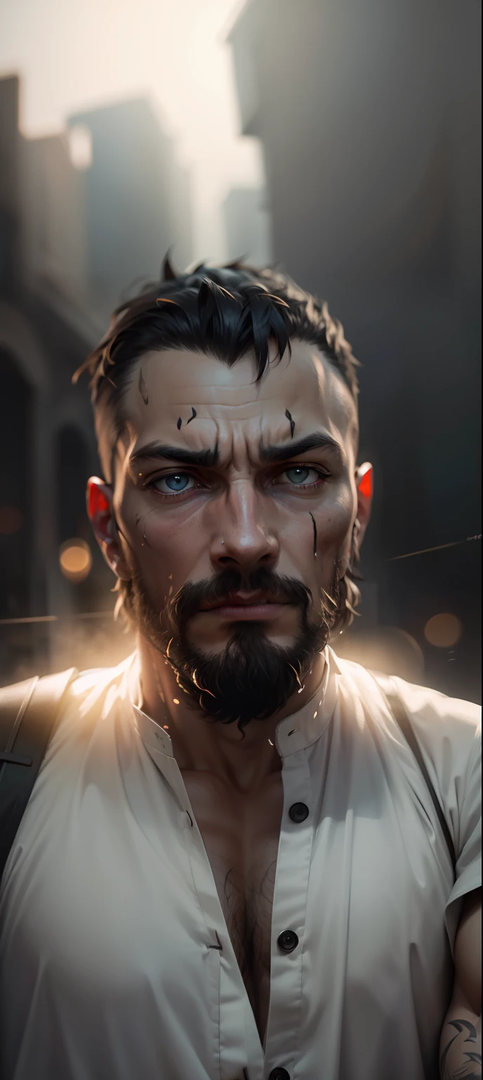 (sharp focus:1.2), an award winning photo of an man monk Orange, black outside, lightning back lighting, anger, extremely detailed skin, hopelessness ,cloudy eyes, (deep shadows:1.1), high contrast, beautiful eyes, absurdres, 8k, (high quality:1.3), , artstation hd, concept art, detailed face and body, award-winning photography, (moody lighting:1.2), depth of field, bokeh, 4K, HDR