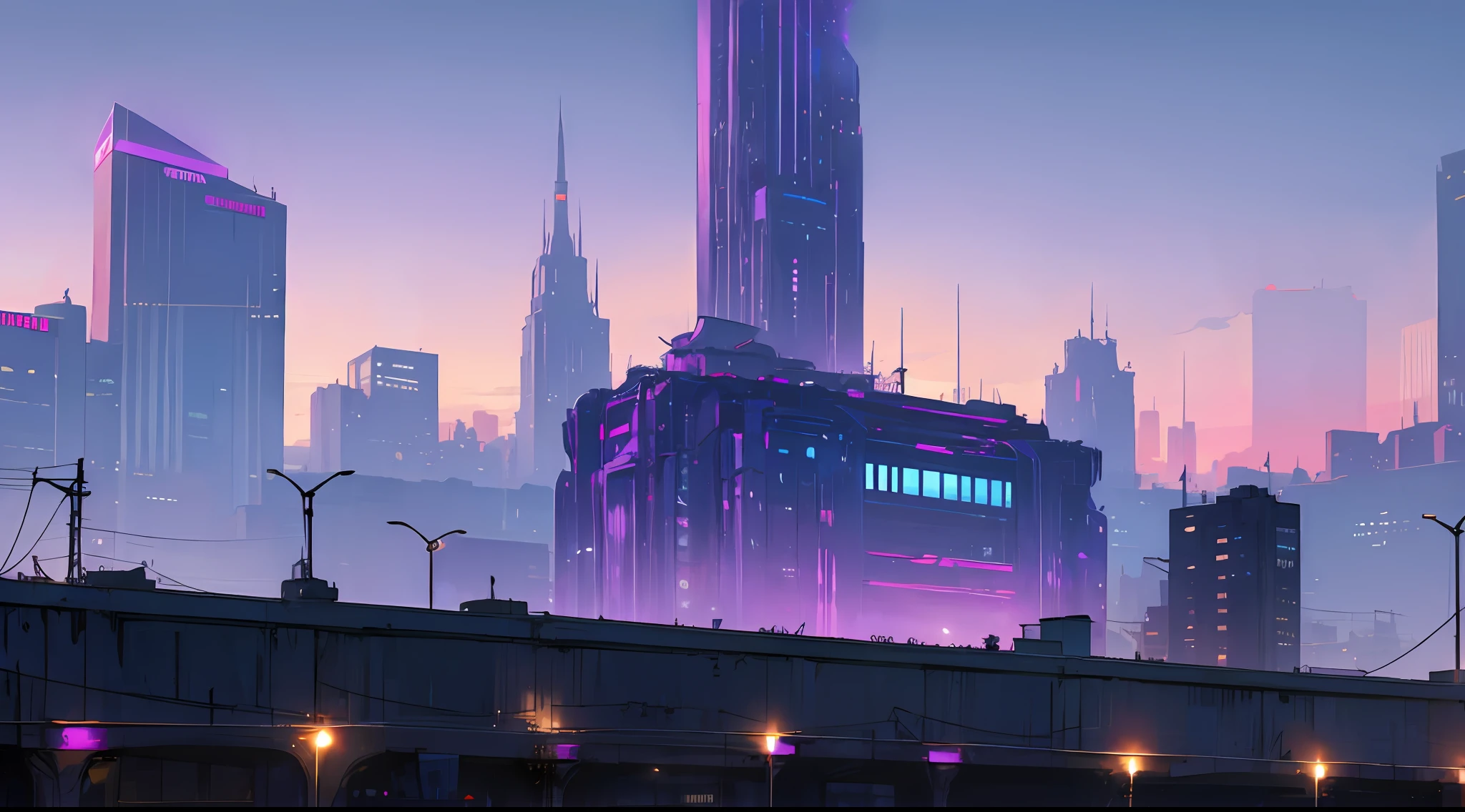 ciberpunk, City, city   of the future, Futurism, Blue and purple shades, Lovely, Detailed buildings, Very tall and majestic, night time, beautiody, beautiody, billboards