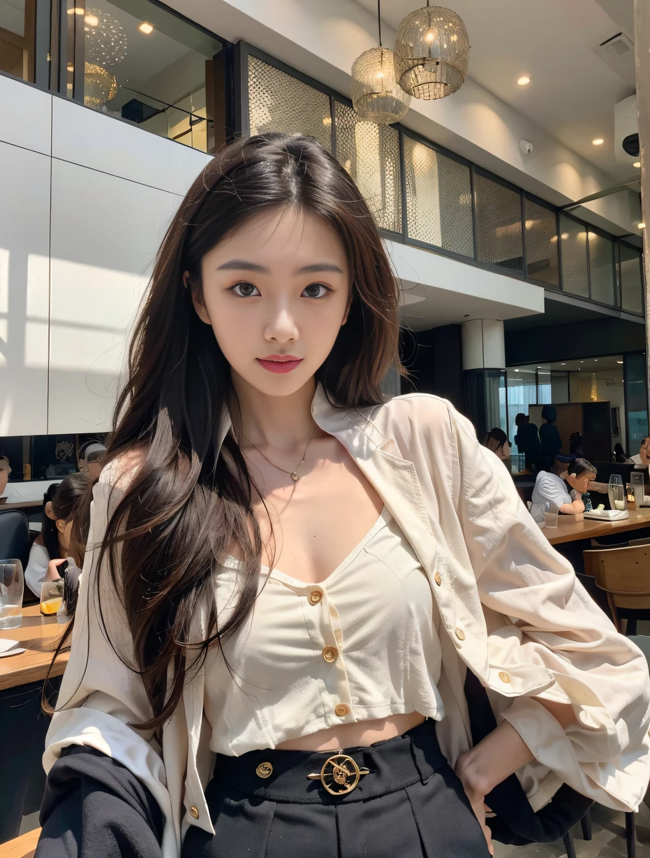 ，Masterpiece, Best quality，8K, 超高分辨率，Reallightandshadow，(beautidful eyes:1.2)，Beautuful Women，Summer clothing，luxury hotel