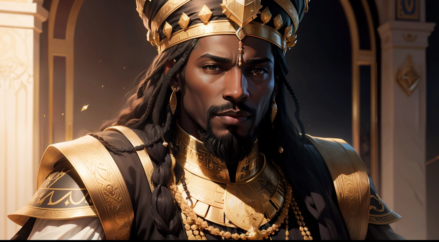 Black King , Mansa Musa, ultrarrealista | |, altamente detalhado, hyper realistic, Perfect artwork, master part, melhor qualidade, alto, layered lighting -- 4K