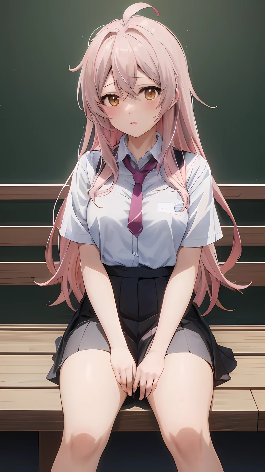 （NSFW：1.3） ， Anime girl with pink hair and white shirt and tie， cute girl anime visual， portrait anime girl， cute anime girl portraits， Beautiful anime girls， a beautiful anime portrait， Anime style 4K， 4K anime wallpaper， （animemanga girl）， Anime wallpaper 4K， Anime girl with long hair， Anime wallpaper 4K， Anime art wallpaper 4k， daily life， Sit in the seat opposite you， Sit shallowly，Sleeping habits，Spread your legs slightly，lift skirt yourself