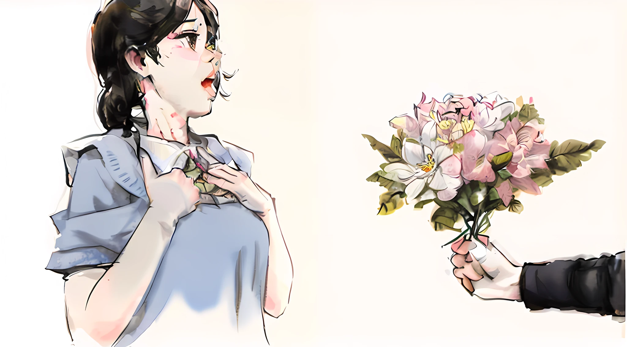 a person handing a flower to someone, simbolizando um pequeno gesto de bondade e carinho no cotidiano.
