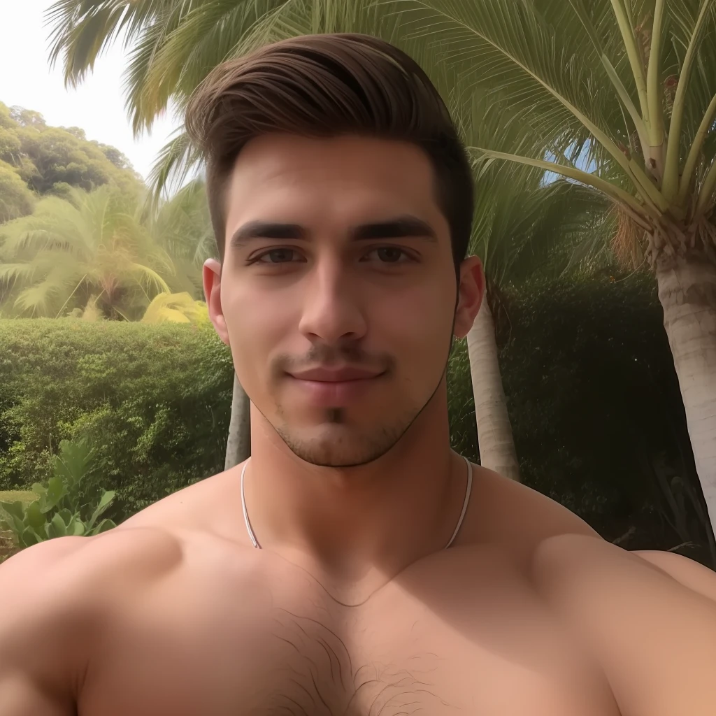 Homem jovem (23 anos) forte, barba, religioso, father of a family, guerreiro, soldado