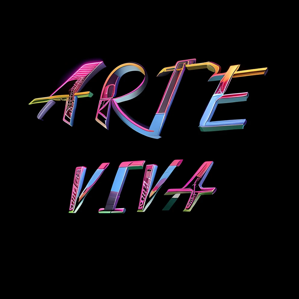 arafe viva text made with colorful letters on a black background, neon art style, glowing neon vray, retrowave art, neon art, neon digital art, cinema 4 d art, by Arturo Rivera, rave art, retrowave colors, stylized neon, retrowave epic art, retrowave style, velvet art, 8 0's airbrush aesthetic, retrowave