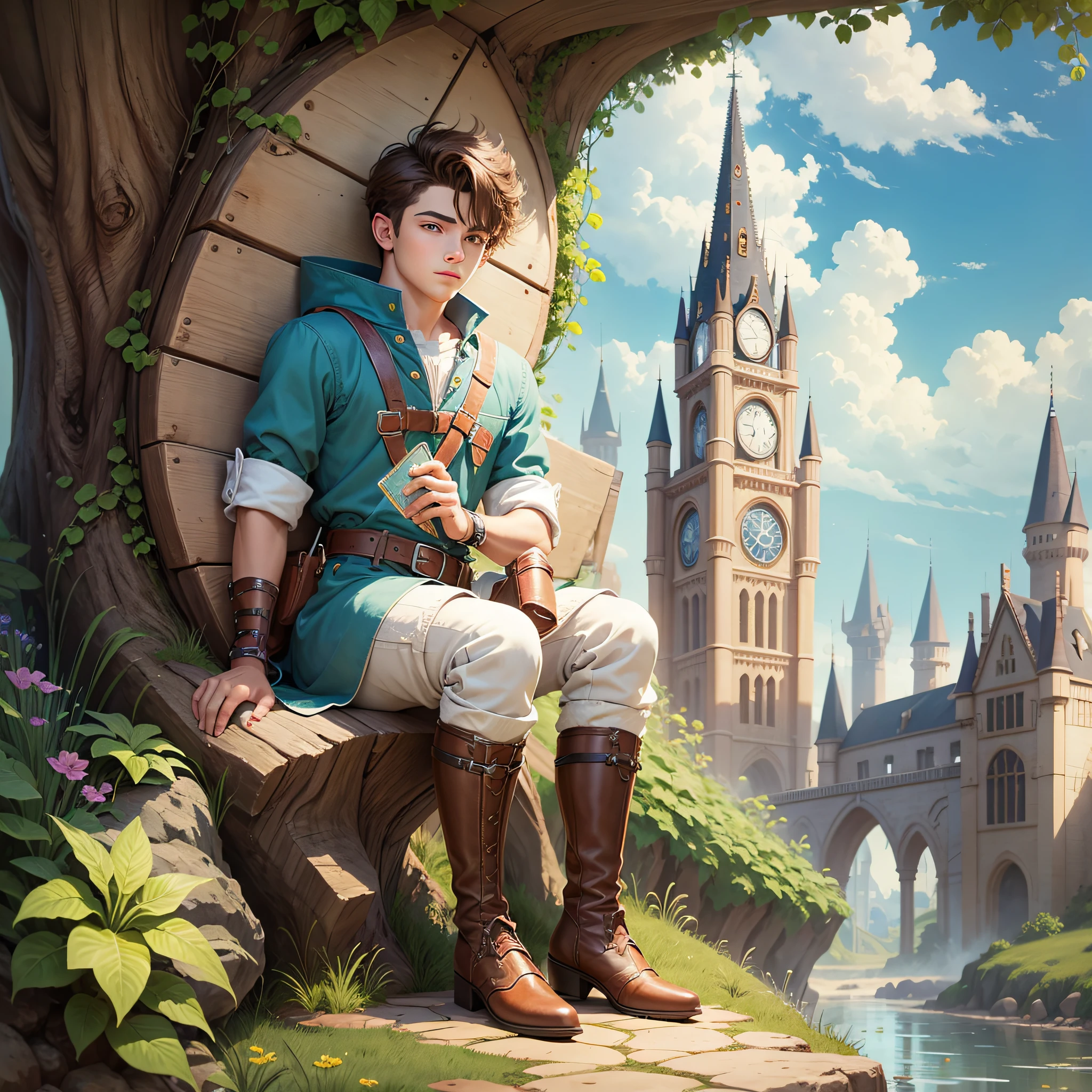 male teen version of dorothy from the wizard of oz with magical boots in a magical land --auto --s2