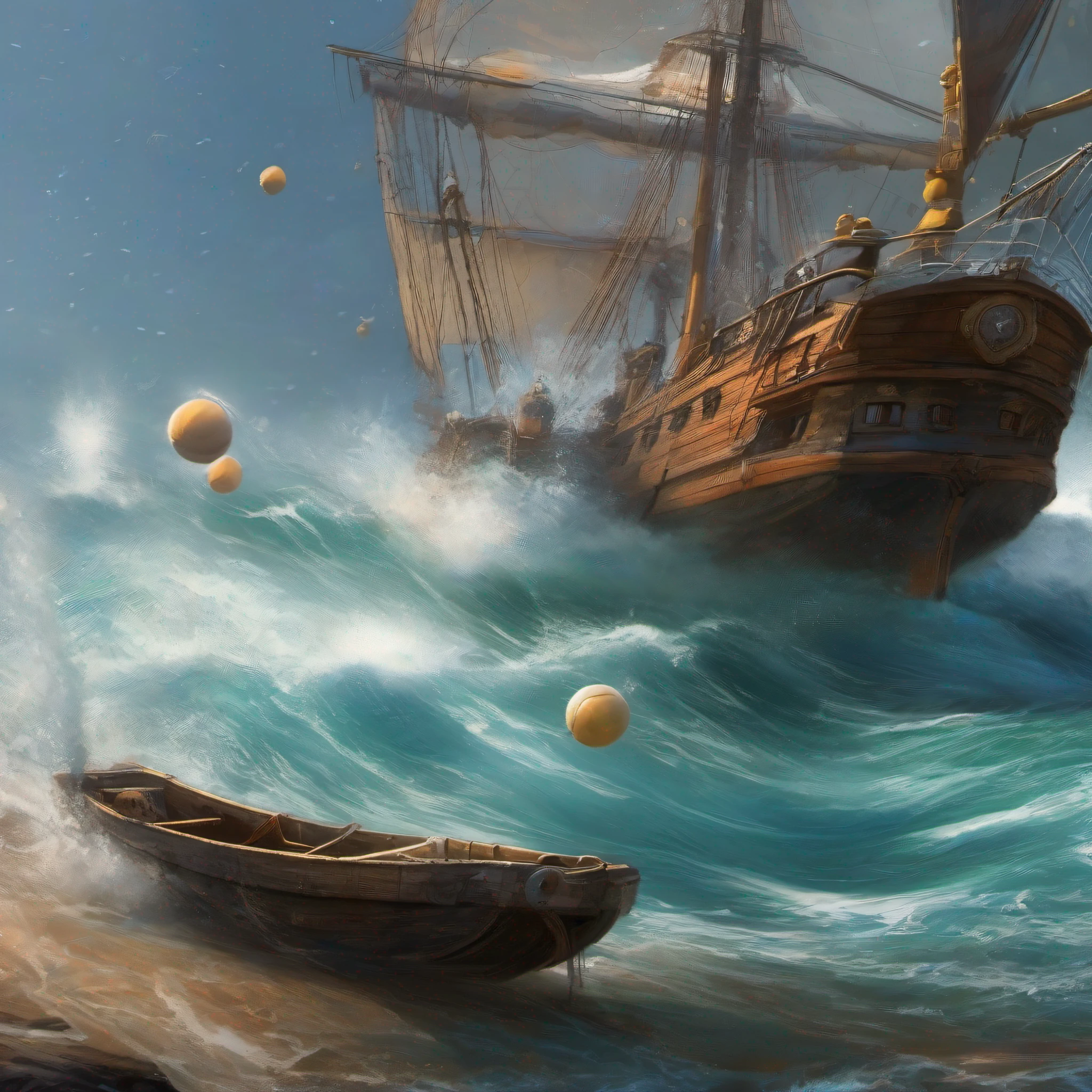 watter splashing, near a boat, splashing water sea, ball cannon thrown into the sea, updata, updata