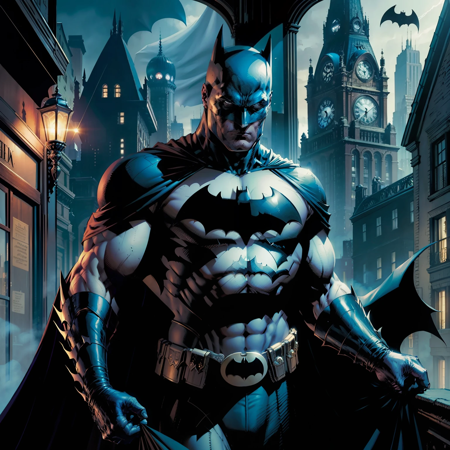 Numa noite, Batman investigates mysterious presence at Gotham Opera House. He confronts the Phantom of the Opera, Musician seeking revenge for having his art ridiculed. O Fantasma o desafia com enigmas e armadilhas. He discovers that he has been harmed by corrupt businessmen. Batman understands him and convinces the businessmen to do justice. The Phantom finds peace and Batman learns that empathy is powerful in the quest for justice. The mystery of the Opera is solved, And the hero keeps fighting, knowing that not all villains are devoid of humanity, estilo DC Comics de Jim Lee
