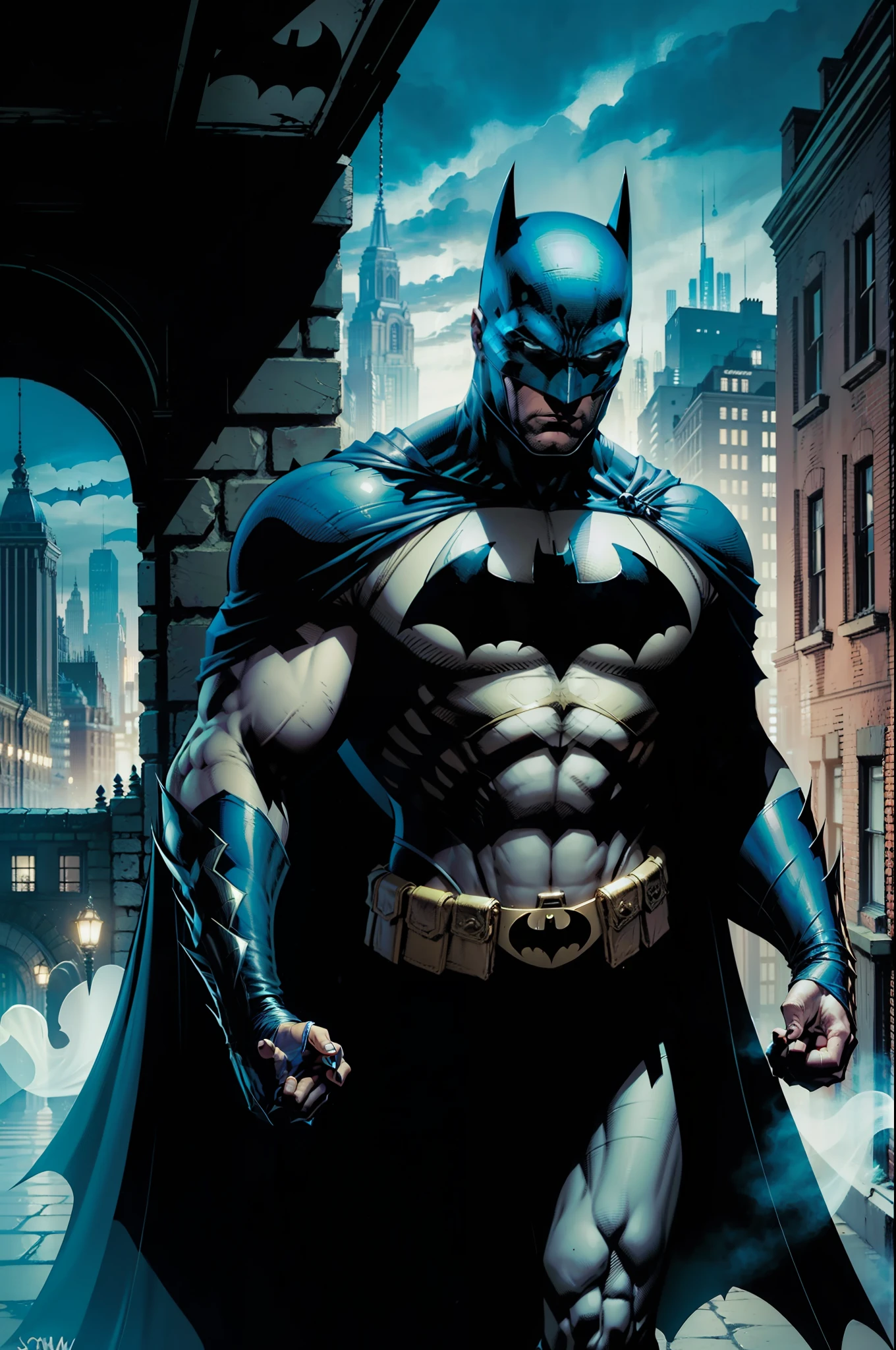 Numa noite, Batman Investigates Mysterious Presence at Gotham Opera House. He confronts the Phantom of the Opera, Musician seeking revenge for having his art ridiculed. O Fantasma o desafia com enigmas e armadilhas. He discovers that he has been harmed by corrupt businessmen. Batman understands him and convinces the businessmen to do justice. The Phantom finds peace and Batman learns that empathy is powerful in the quest for justice. The mystery of the Opera is solved, And the hero keeps fighting, knowing that not all villains are devoid of humanity, O estilo DC Comics de Jim Lee