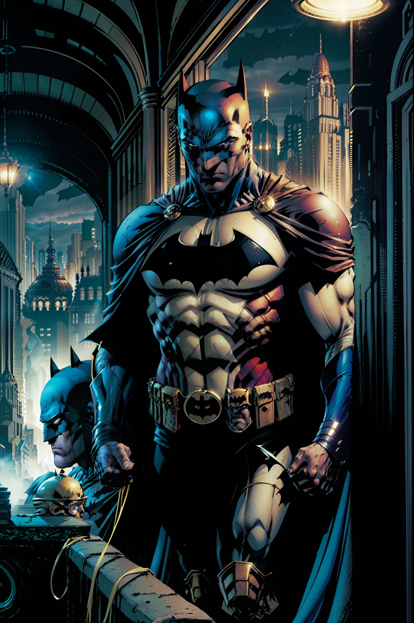 Numa noite, Batman (1) investigates mysterious presence at Gotham Opera House. He confronts the Phantom of the Opera, musician (2) seeking revenge for having his art ridiculed. O Fantasma o desafia com enigmas e armadilhas. He discovers that he has been harmed by corrupt businessmen. Batman understands him and convinces the businessmen to do justice. The Phantom finds peace and Batman learns that empathy is powerful in the quest for justice. The mystery of the Opera is solved, And the hero keeps fighting, knowing that not all villains are devoid of humanity, Ou ao estilo DC Comics de Jim Lee
